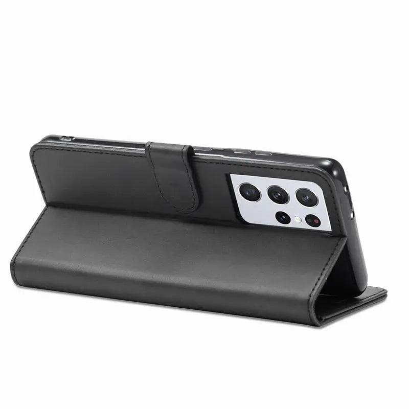 Samsung Galaxy S24 Genuine Leather Wallet Case - Slim Protective Cover with Card Slots for Daily Use & Travel
