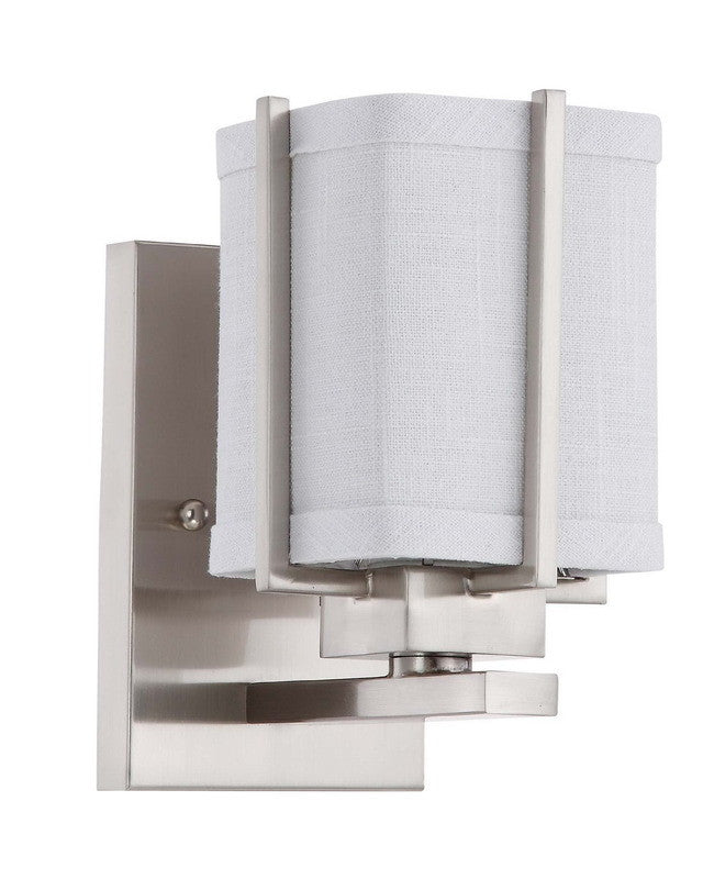 Nuvo Lighting 60 4361 Logan Collection 1-Light Energy Star Certified GU24 Wall Sconce in Brushed Nickel Finish - Perfect for Hallways, Bedrooms & Eco-Friendly Home Lighting
