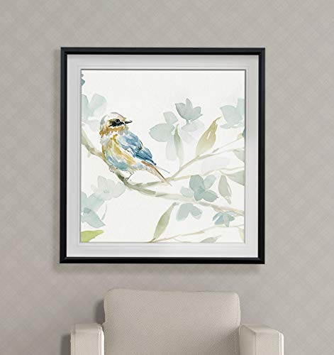Renditions Gallery Spring Melody I Framed Giclee Canvas Print - Contemporary Bird Art Painting, Scenic Wildlife Wall Decor for Living Room, Bedroom & Office
