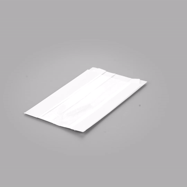 White Paper Bread Bags - Micro Perforated, Greaseproof, Wheat Pattern (4.5