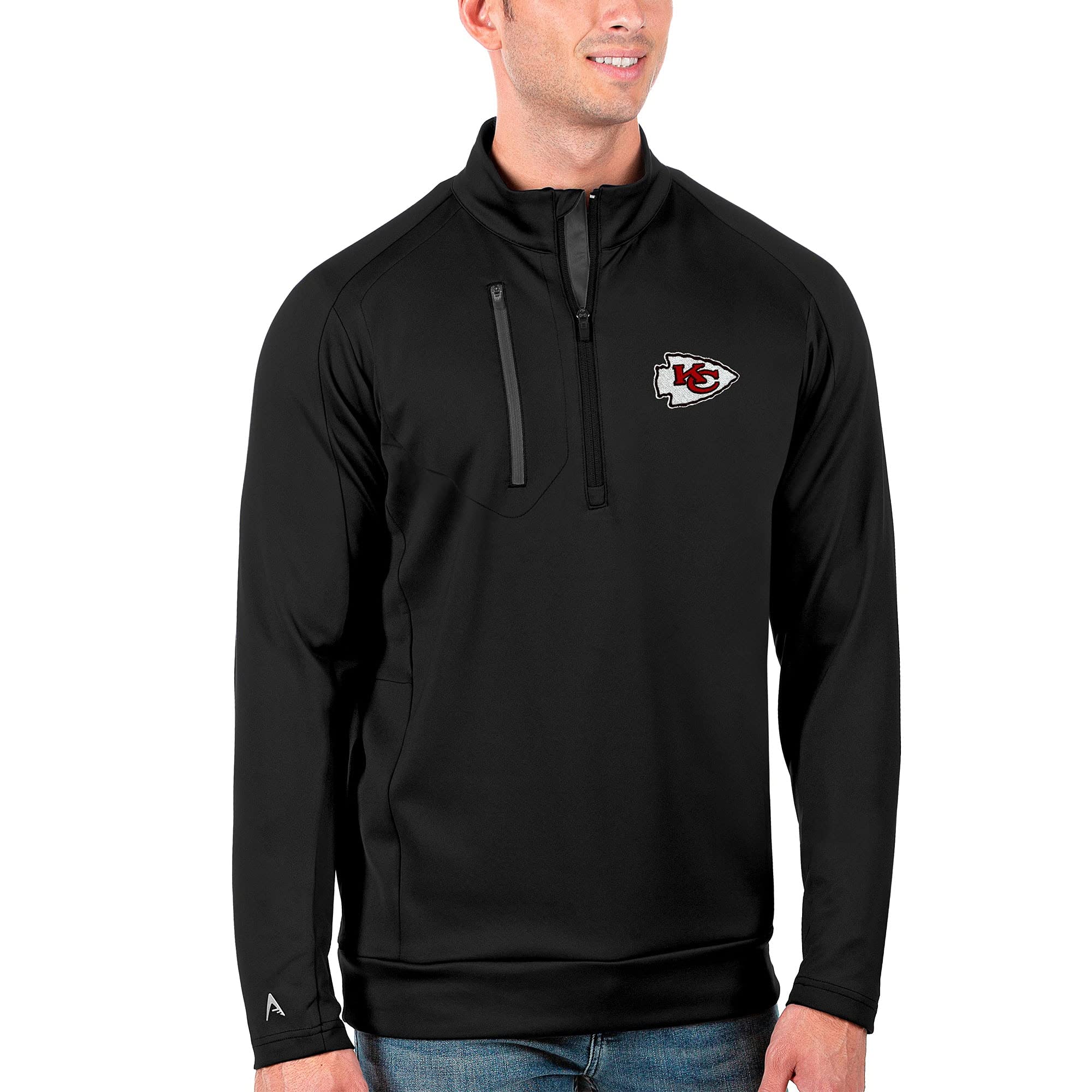 Antigua Men's NFL Big & Tall Quarter-Zip Pullover Jacket - Comfortable & Stylish Football Outerwear for Game Day & Casual Wear