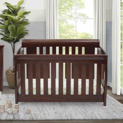 Clermont 4-in-1 Convertible Baby Crib - Toddler Bed & Daybed with Mattress | Nursery Furniture for Boys & Girls | Perfect for Small Spaces & Growing Families