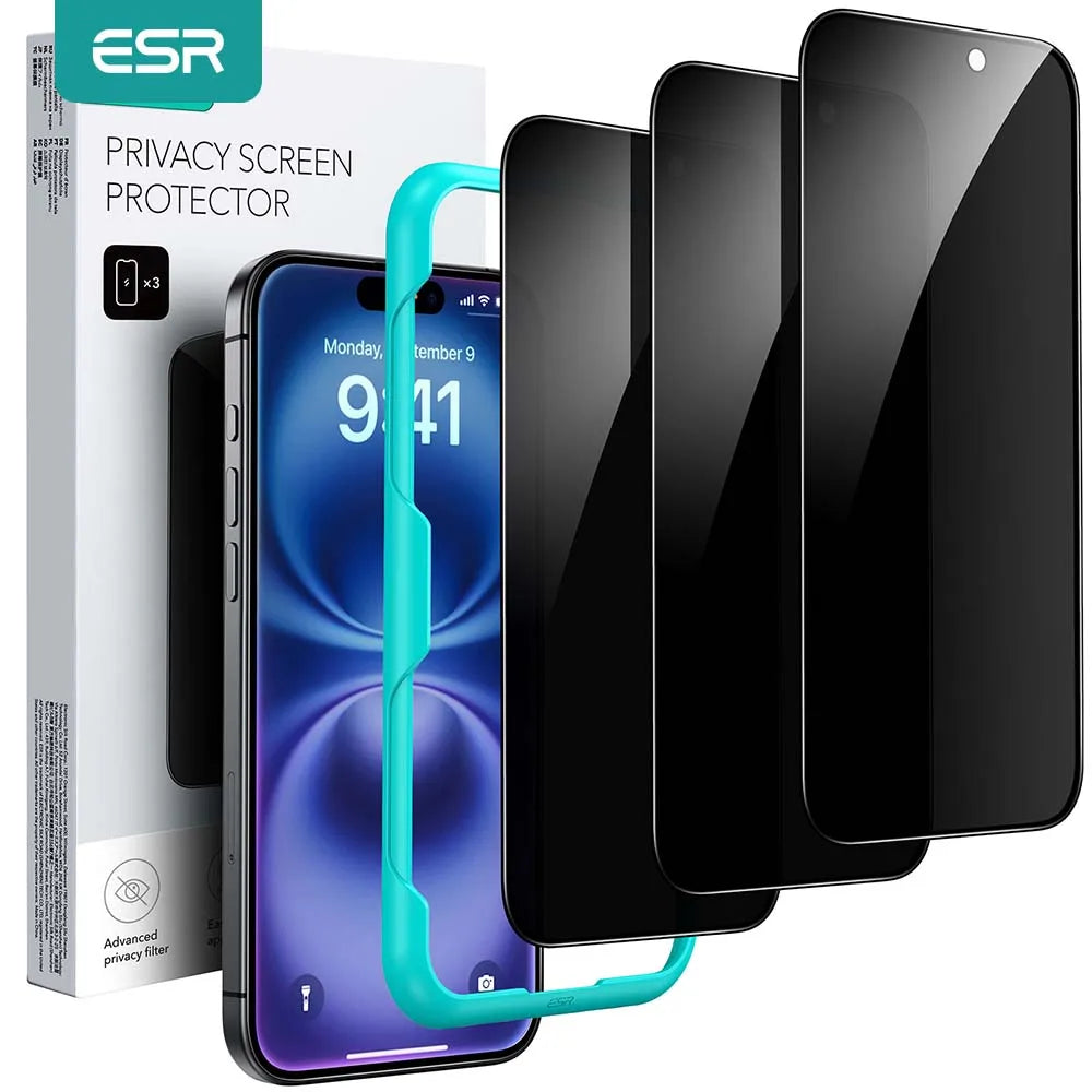 ESR iPhone 16 Pro Max Screen Protector - 9H Hardness HD Clear Tempered Glass for Ultimate Protection - Perfect for Everyday Use, Gaming & Outdoor Activities
