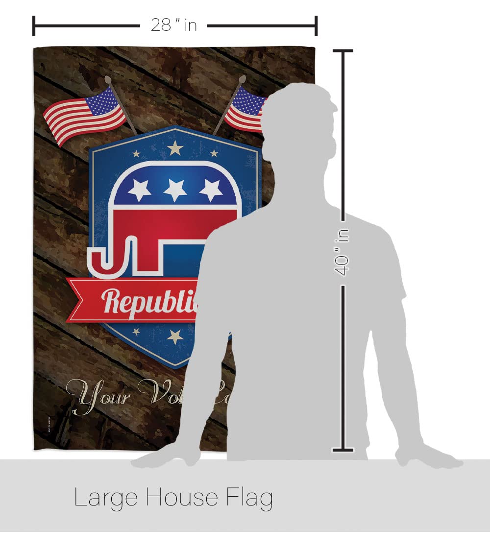Patriotic Vertical House Flag Set - 28x40in w/Flagpole - Perfect for Home & Garden Decor