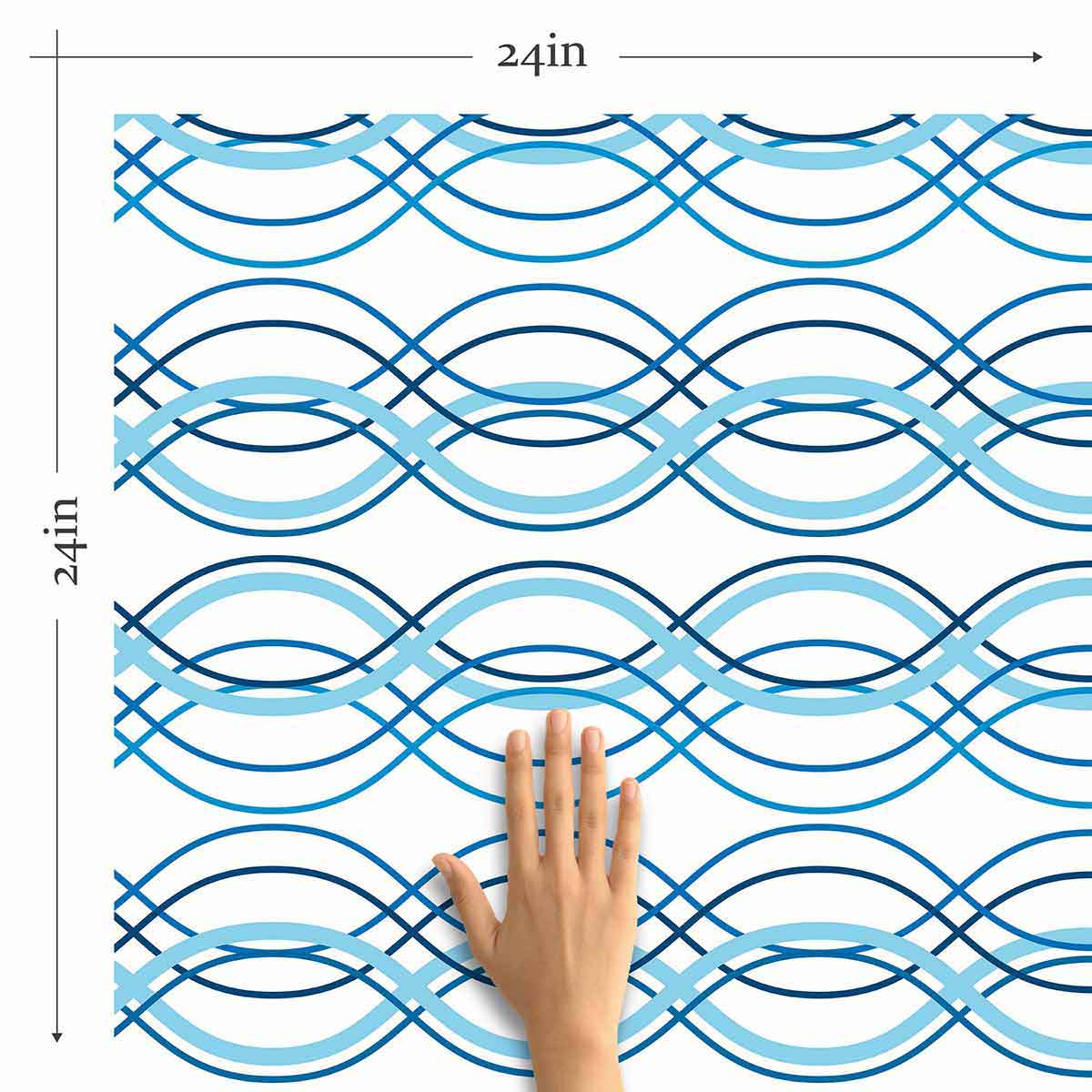 Blue Wave Peel and Stick Removable Wallpaper - Self-Adhesive Decorative Wall Covering for Bedroom, Living Room, Kitchen - Easy to Apply & Remove - 2756 Design