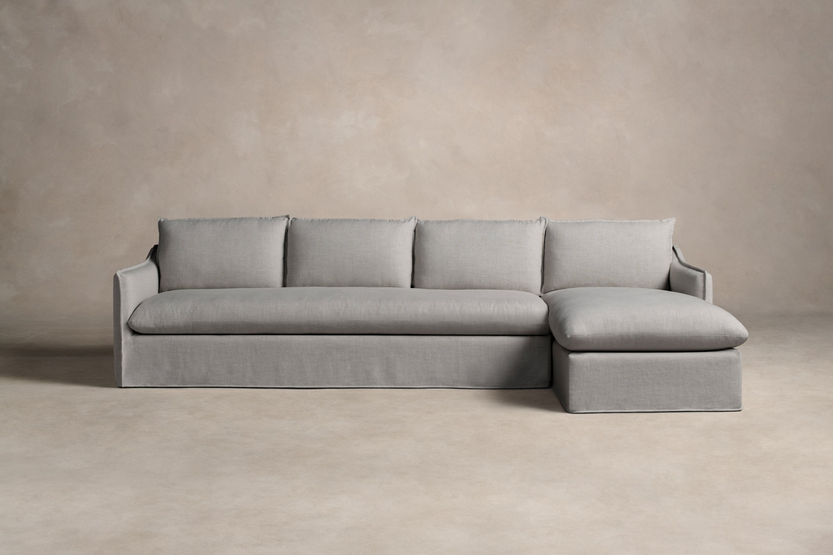 Dune Sectional Sofa - Performance Woven Chenille Fabric with Steel Frame | Modern Living Room Furniture for Home Theater & Family Gatherings