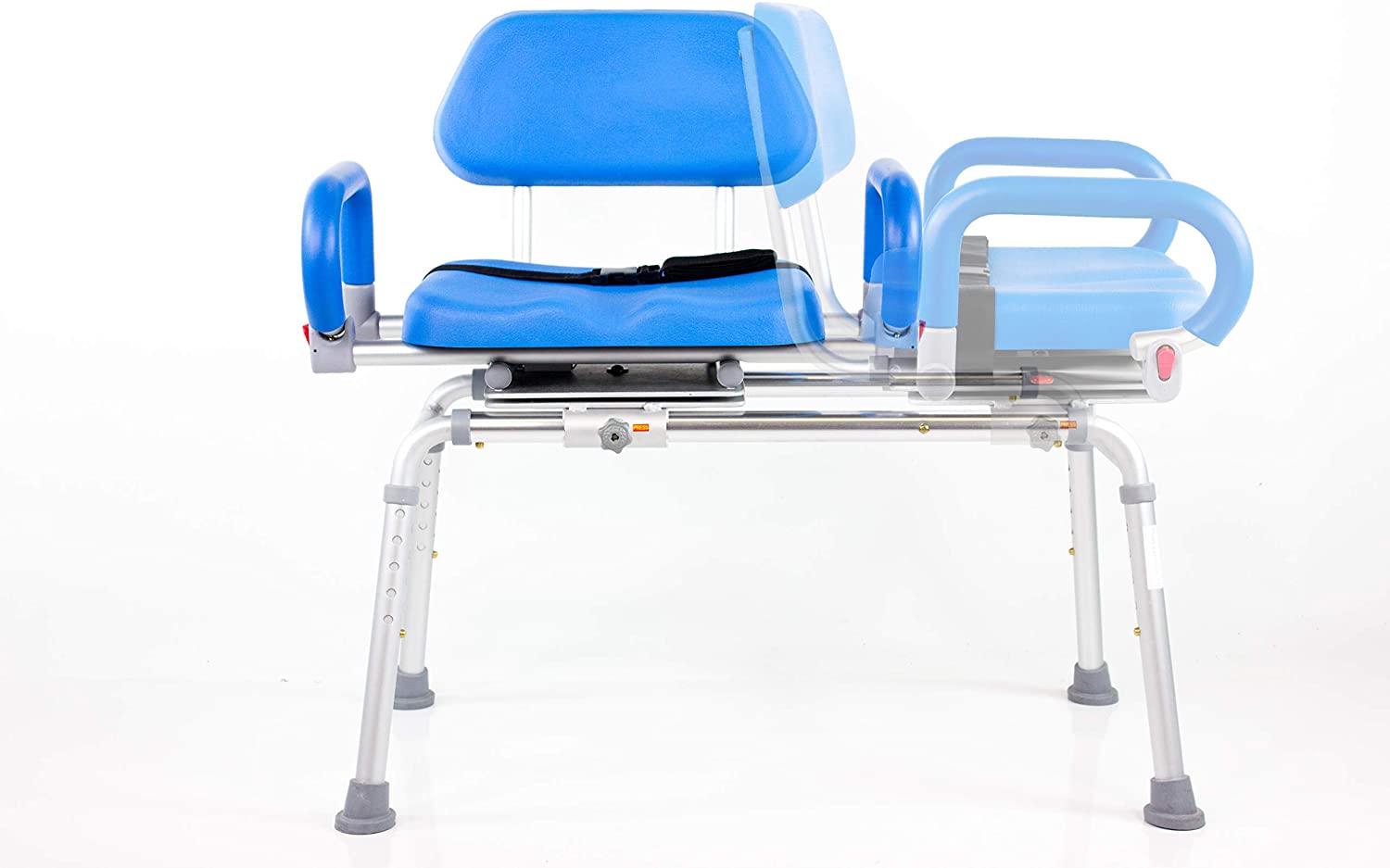PowerSlide Edition Carousel Swivel Seat Transfer Bench - Push Button Powered Mobility Aid for Disabled & Elderly - Safe Bathroom & Shower Access for Home Care