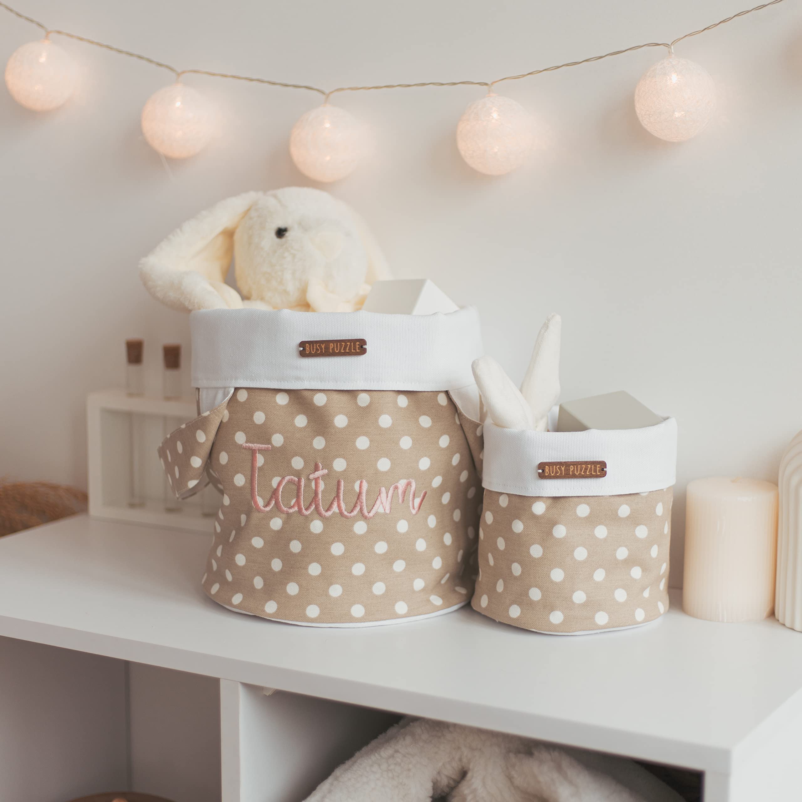 Personalized Kids Organizer Basket with Name Embroidery - Storage for Boys & Girls Toys, Nursery Decor - Perfect for Bedroom Organization and Playroom Storage