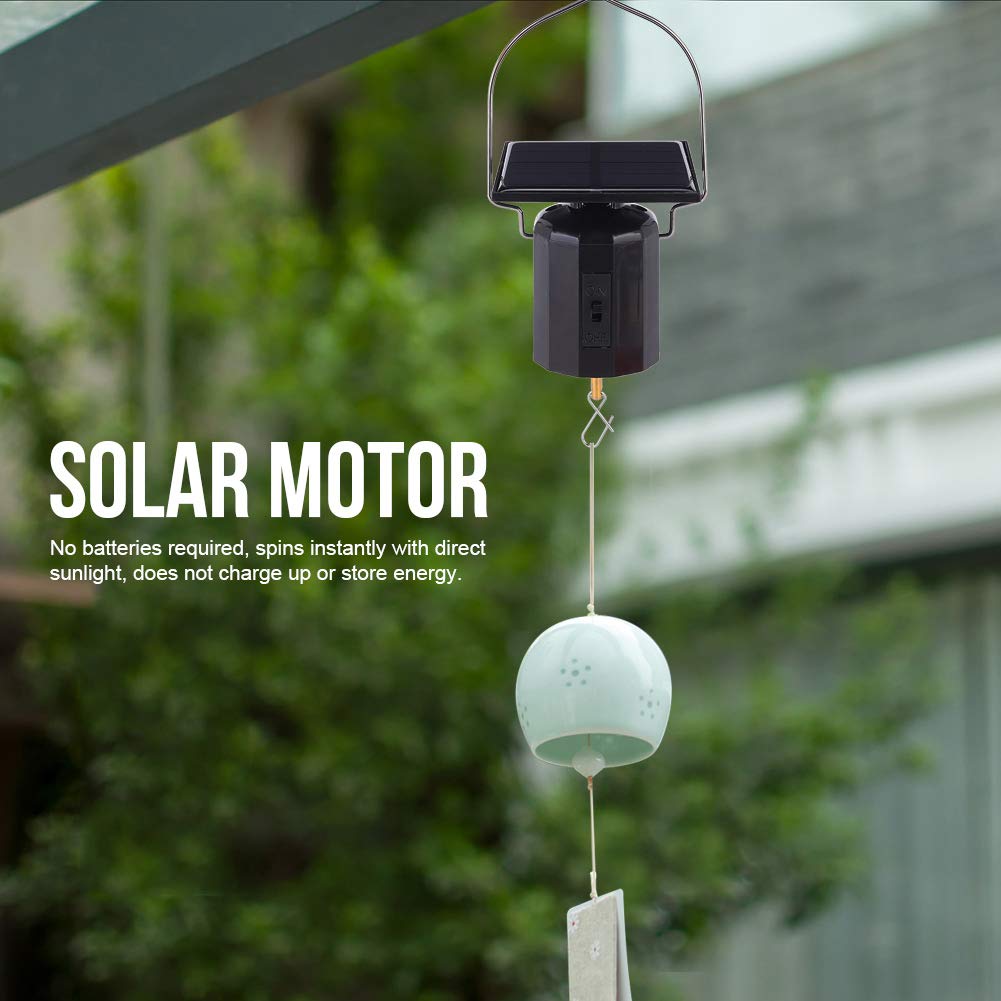 Joyzan Solar Wind Spinner Motor - Solar Powered Hanging Rotating Display for Wind Chimes & Garden Decor with Automatic Hook - Perfect for Patio, Lawn & Entryway Decoration