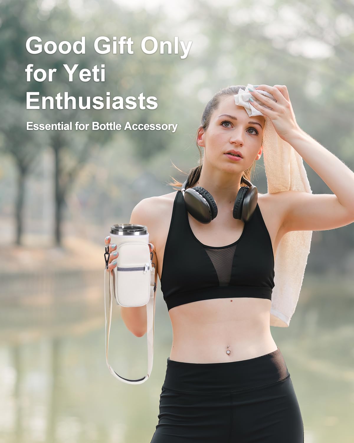 YETI 30 oz Tumbler Holder with Strap - Gym & Hiking Water Bottle Bag