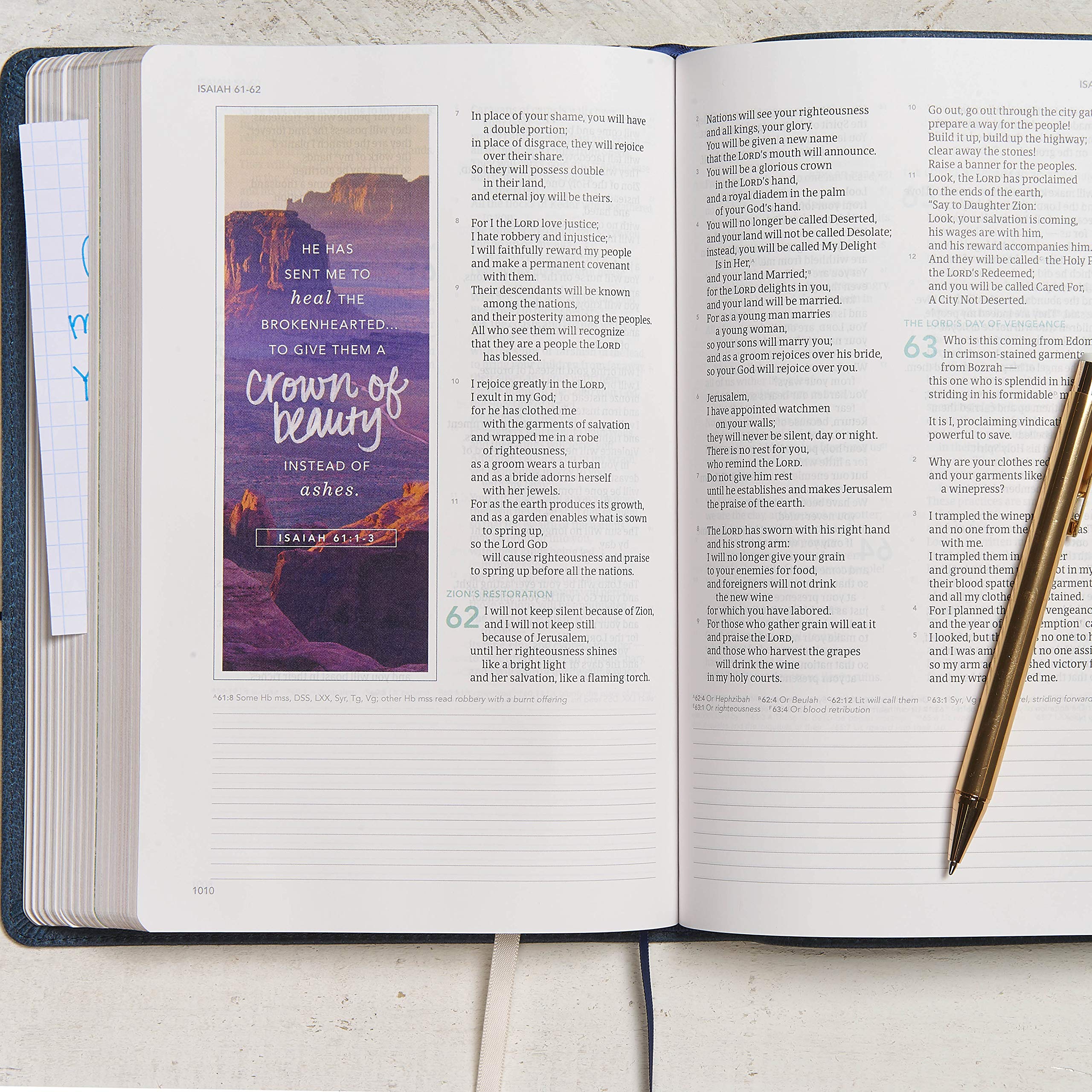 CSB Devotional Bible - Navy Genuine Leather, Devotionals & Journaling for Daily Bible Study
