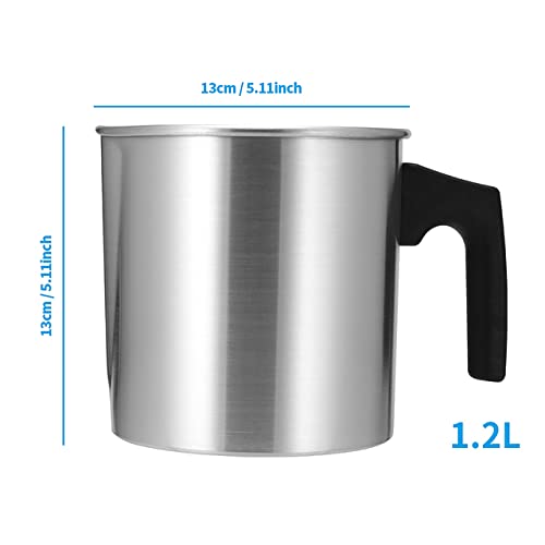 3L Stainless Steel Candle Wax Melting Pot - DIY Candle Making Pouring Cup for Home, Craft & Candle Stores - Perfect for Soy Wax, Beeswax & Paraffin Melting