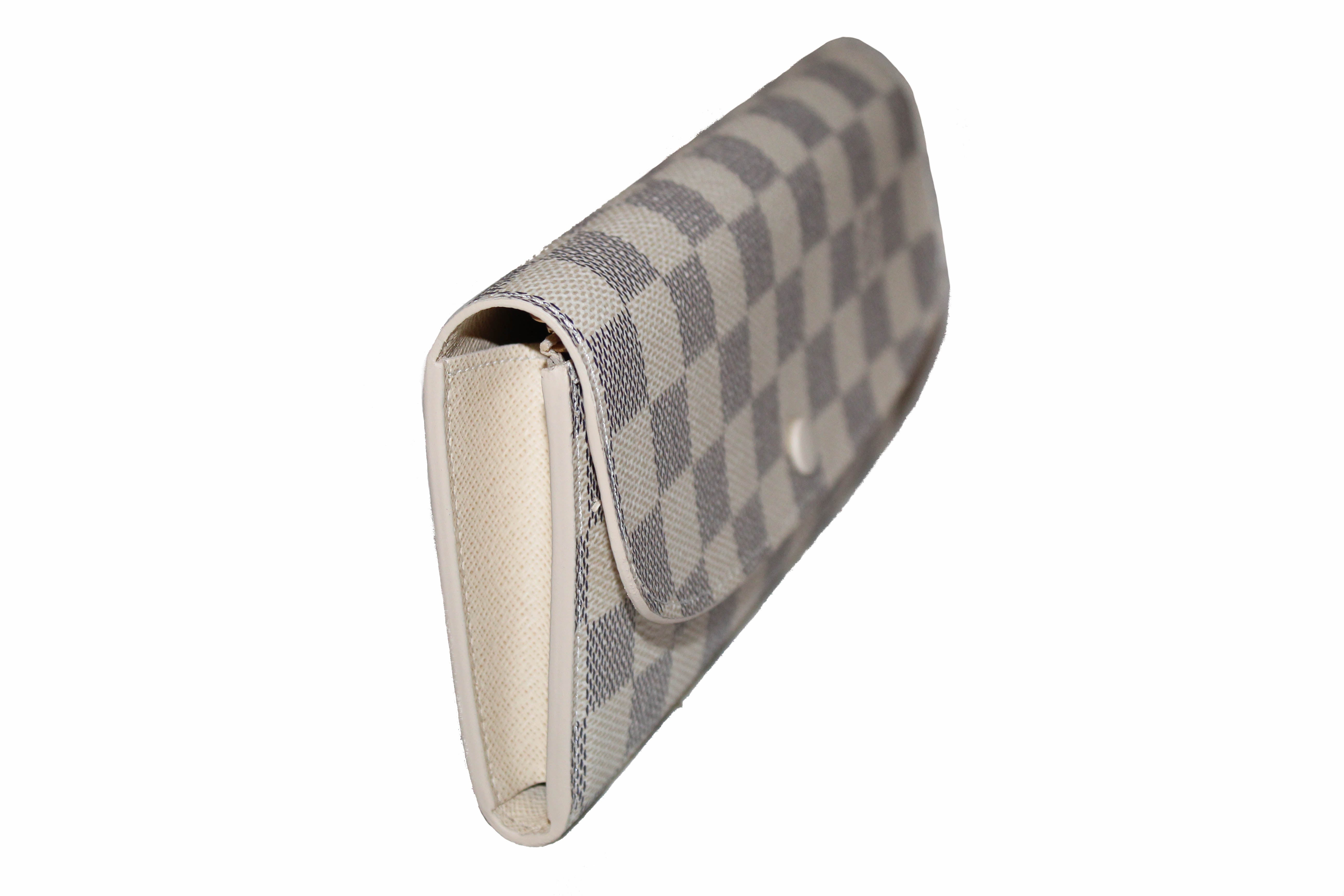 Authentic Louis Vuitton Damier Azur Emilie Flap Wallet - Women's Designer Crossbody Bag for Everyday Use & Travel Accessories