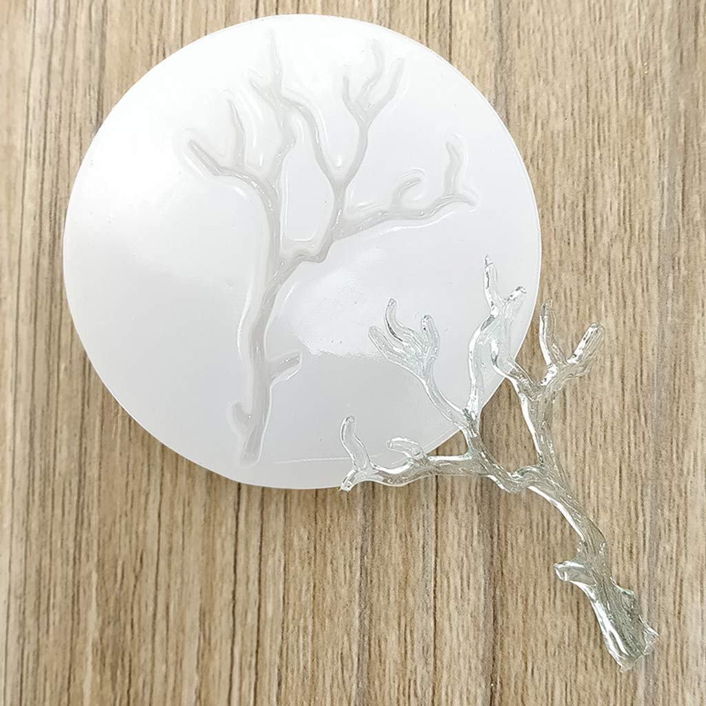 BUZHI 3D Leaves Branch Silicone Mold for Resin Casting - DIY Epoxy Jewelry Making, Cake Decorating & Soap Molds - Perfect for Crafting Nature-Inspired Pendants, Earrings and Home Decor