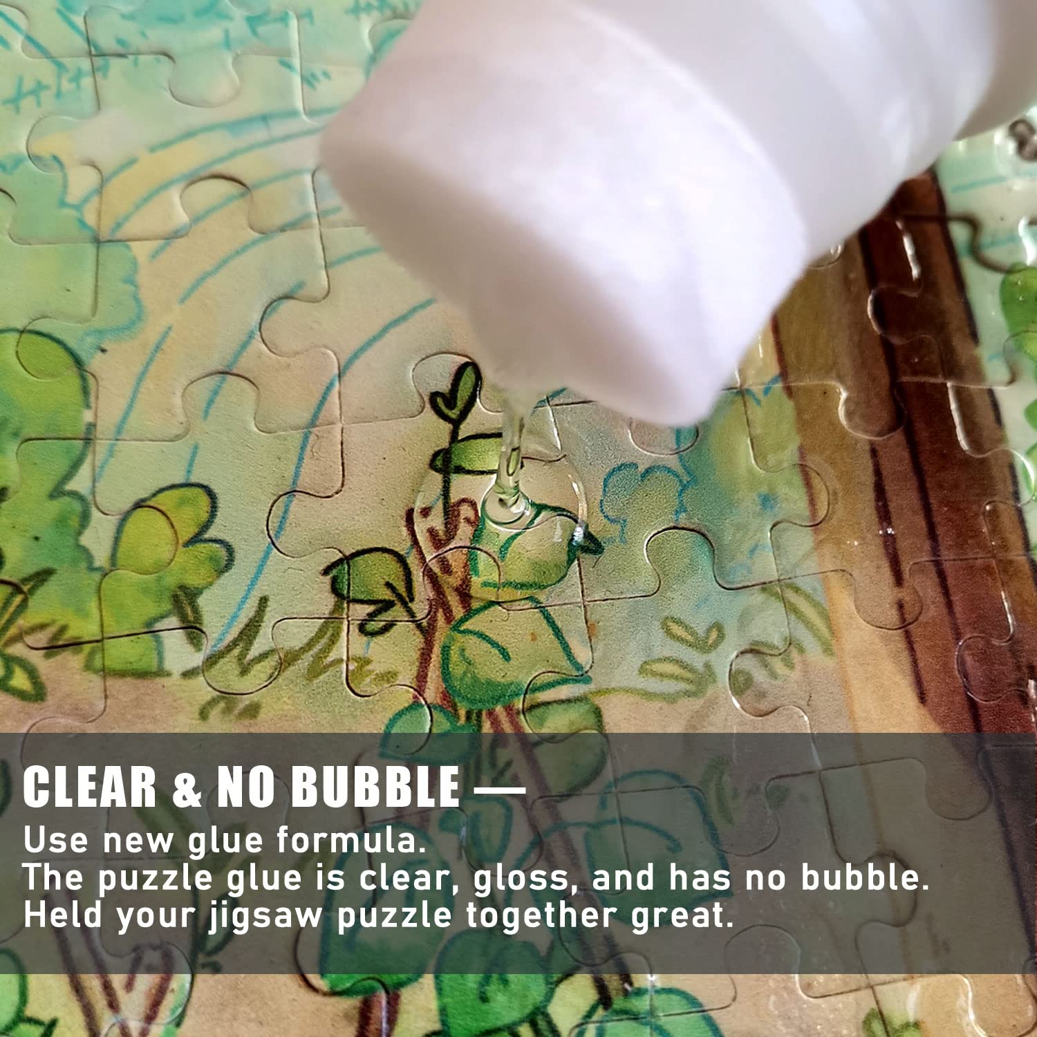 3PCS Clear Jigsaw Puzzle Glue with Sponge Head - Water Soluble Puzzle Adhesive & Protector for 3000/3500/5000 Piece Puzzles (3 Bottles X 120ML) - Perfect for Preserving and Framing Finished Puzzles as Home Decor or Gifts