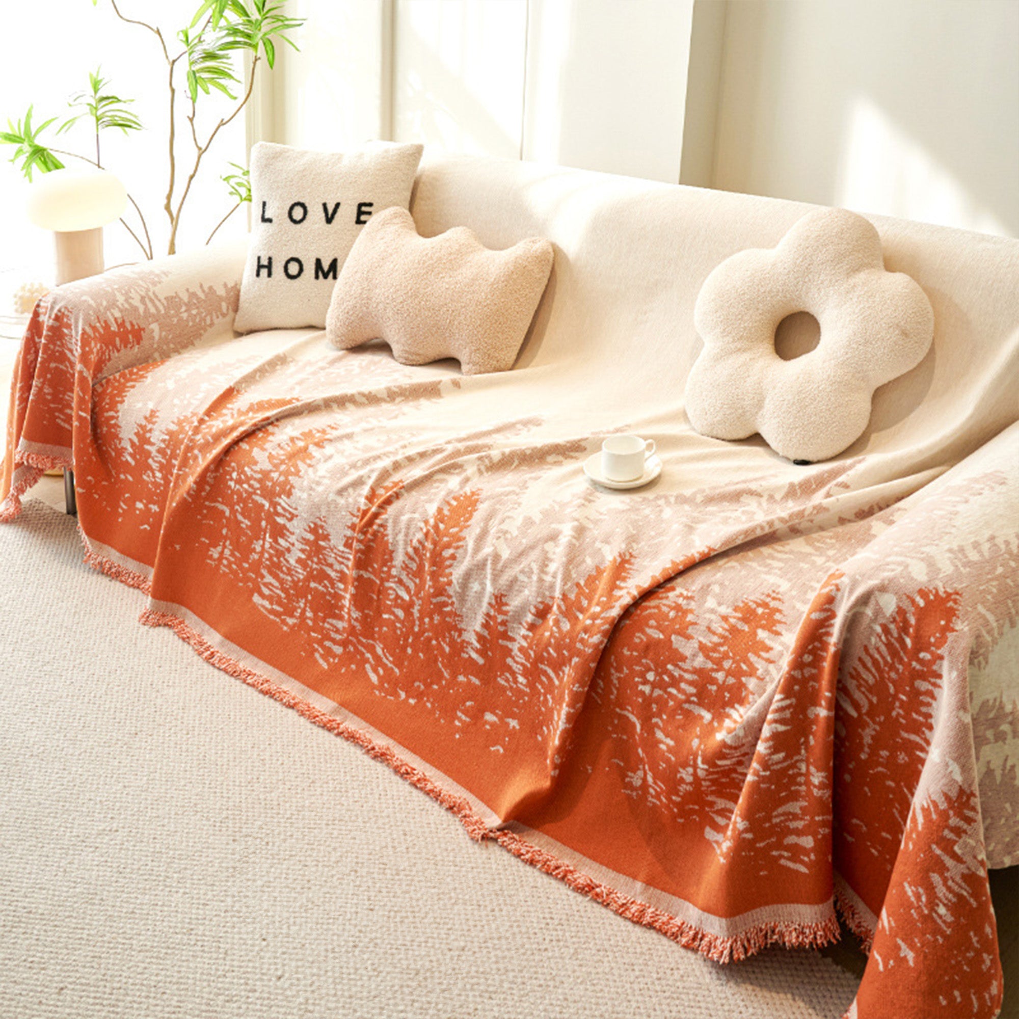 Pilling Resistant Chenille Sofa Cover with Nature-Inspired Forest Horizon Design - Perfect for Living Room, Bedroom & Home Decor