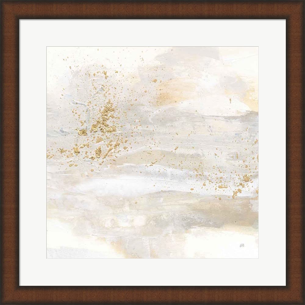 Chris Paschke Winter Gold II Framed Art Print - 20x20 Inches Brown Teak Wood Wall Decor | Perfect for Living Room, Bedroom & Office Decor