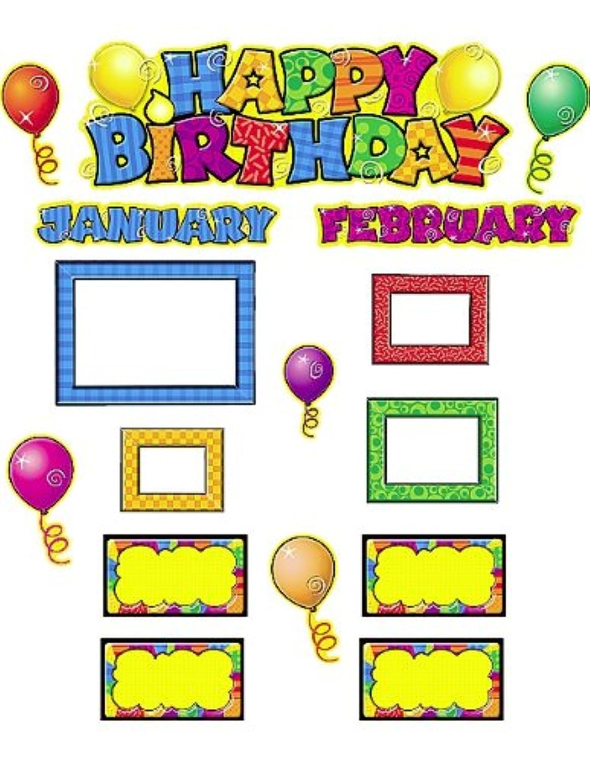 Teacher Created Resources Happy Birthday Mini Bulletin Board Set - Multi Color (4868) for Classroom Decor, Party Decorations & Birthday Celebrations