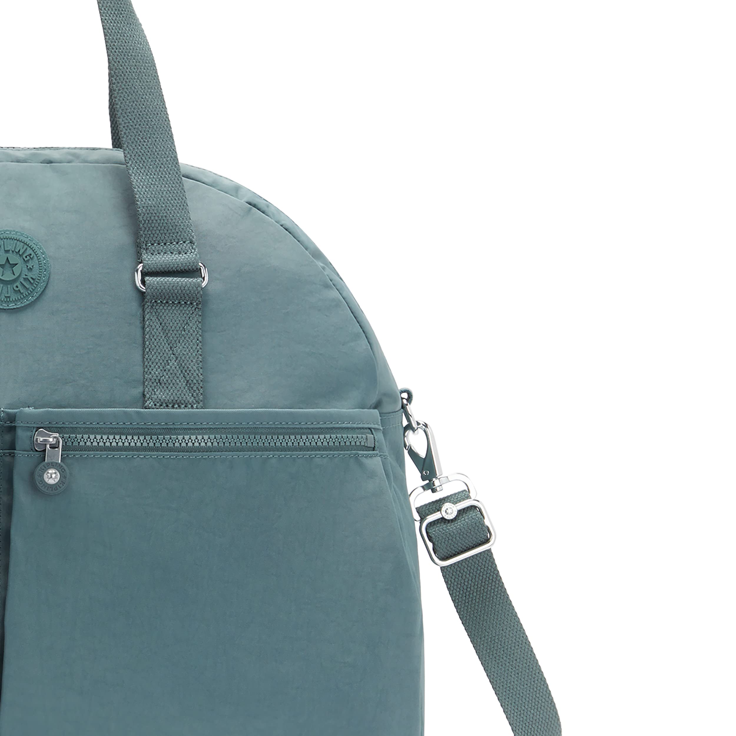 Kipling Women's Eugina Satchel Handbag - Handmade Nylon Duffle Bag with Removable Shoulder Strap & Outer Pockets | Perfect for Work, Travel & Everyday Use