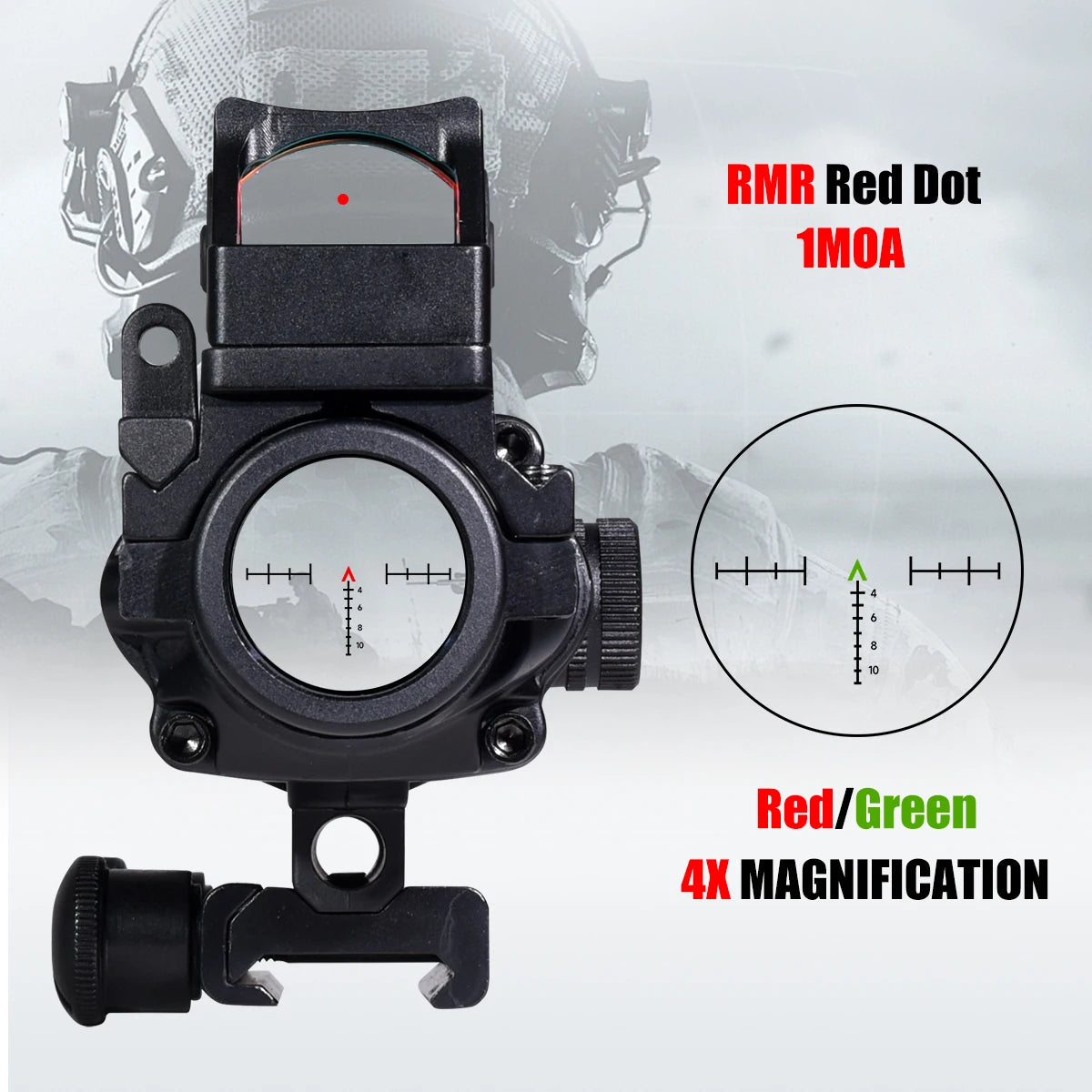 Trijicon ACOG 4X32 Rifle Scope with RMR - Fiber Optic Red/Green Dot Illumination, Etched Reticle - Perfect for Hunting, Tactical Shooting & Outdoor Adventures