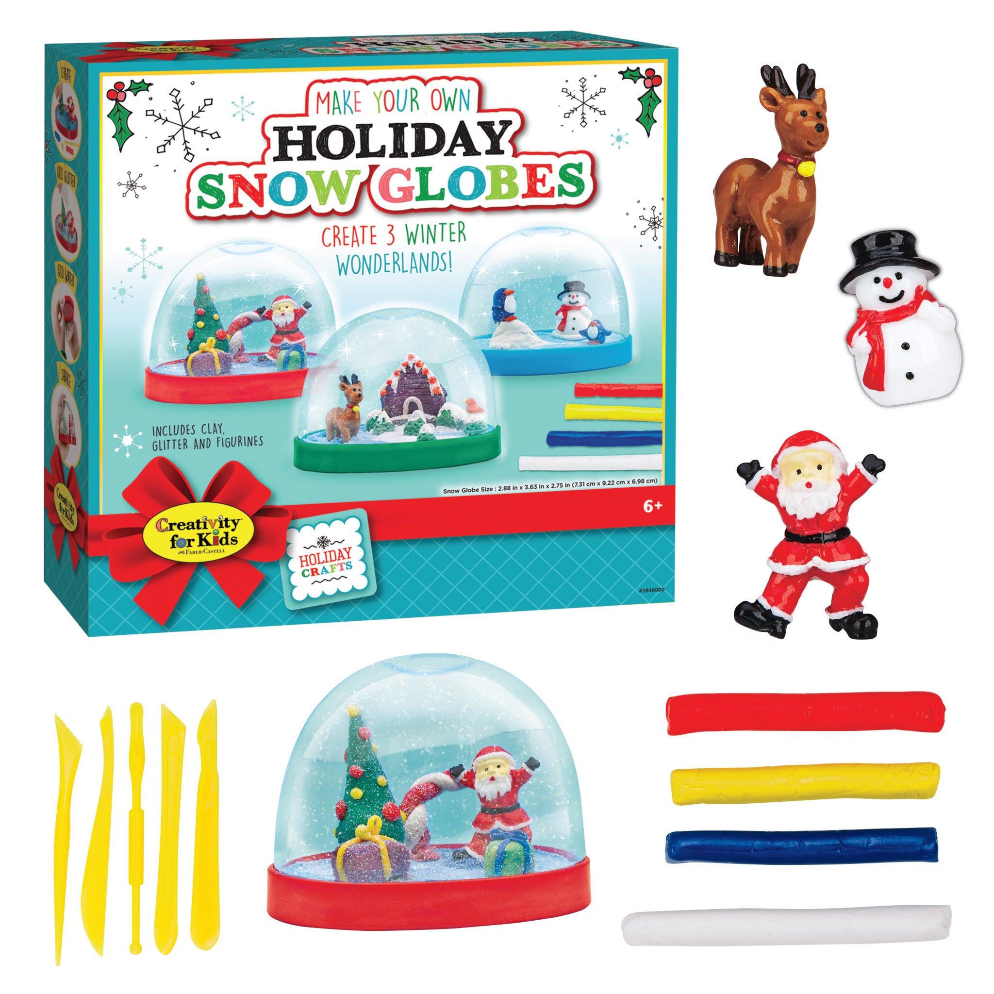 DIY Holiday Snow Globes Kit - Create Your Own Christmas Winter Wonderland for Home Decor & Gifts (Set #1846000) | Perfect for Family Crafts, Party Favors & Festive Seasonal Displays