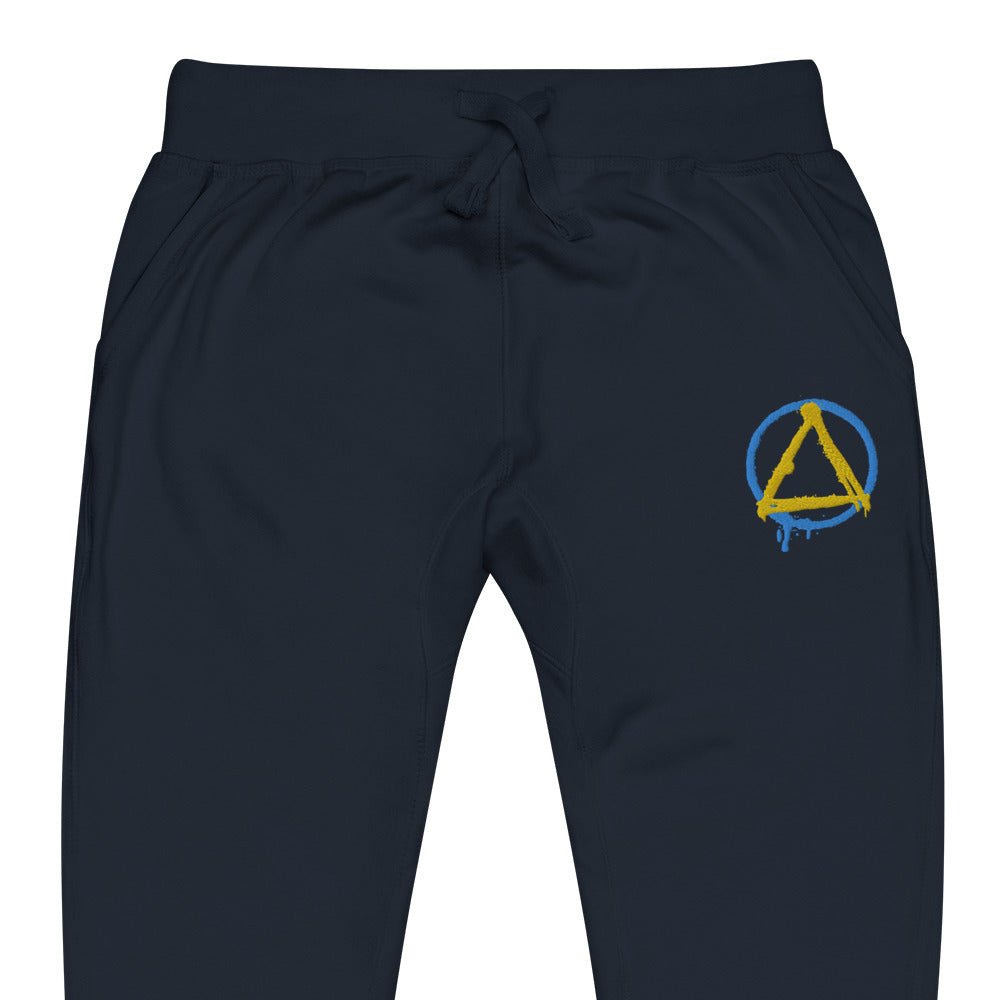 Unisex Fleece Sweatpants with Graffiti Sobriety Symbol - Comfortable Lounge Pants for Yoga, Gym & Casual Wear