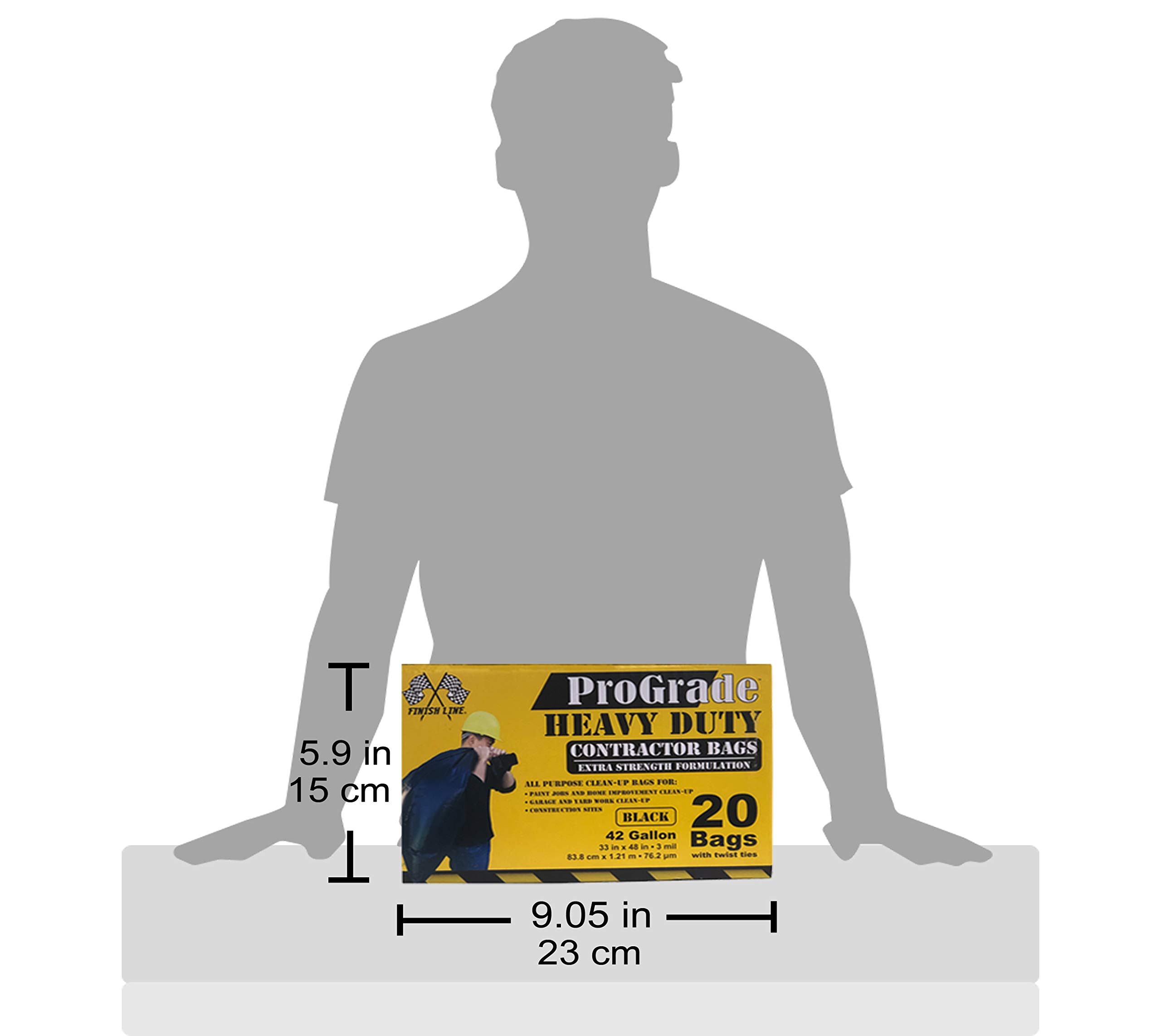 Reliable Heavy Duty 42 Gallon Contractor Garbage Bags - 20 Count Black Trash Bags for Construction, Renovation & Yard Waste Cleanup