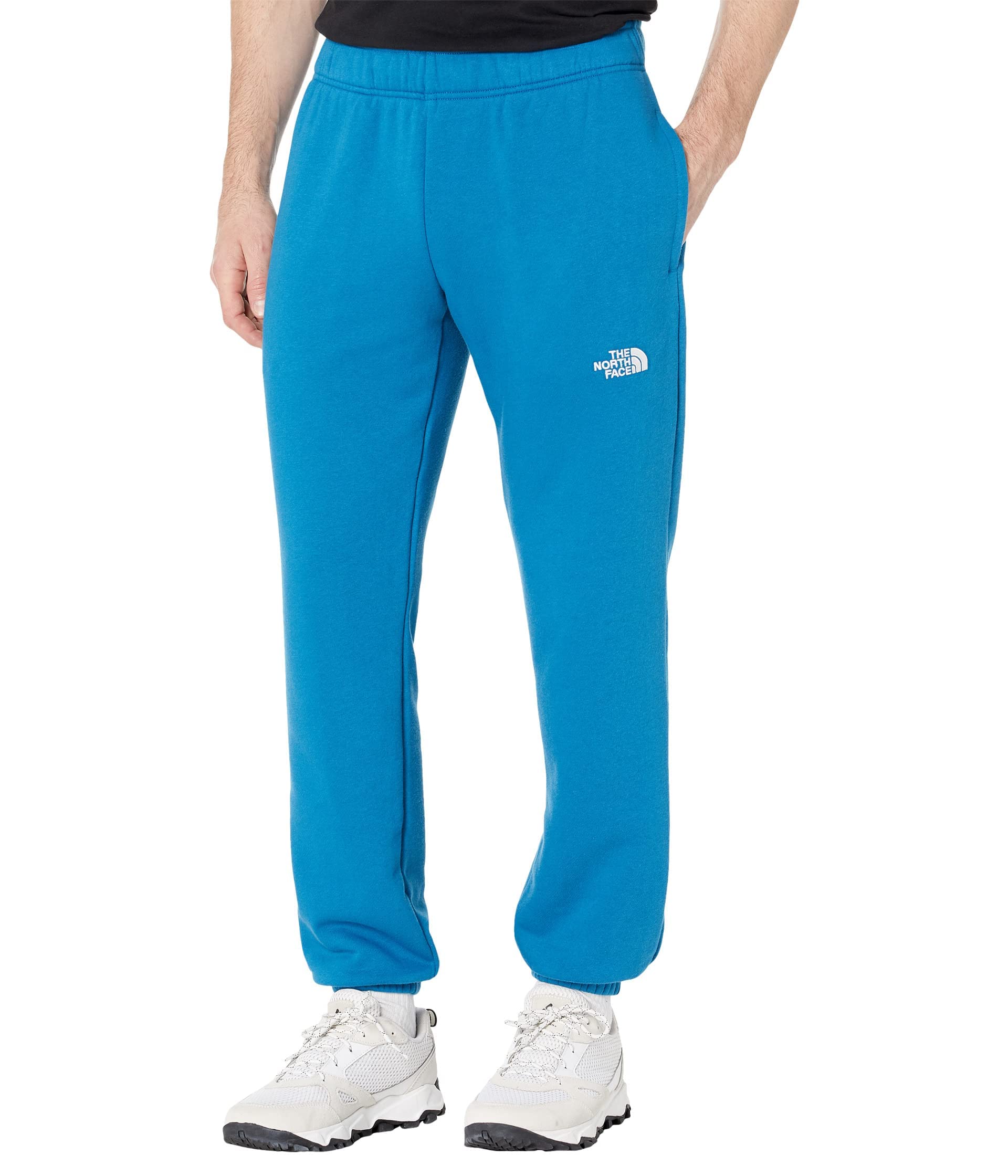 THE NORTH FACE Men's Simple Logo Sweatpants - Banff Blue, Large - Comfortable Fleece Joggers for Running, Gym & Casual Wear