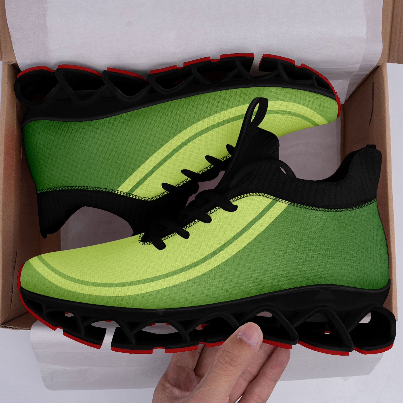 Custom Green Maxsoul Shoes - Personalized Sneakers for Men & Women | Breathable Lightweight Comfortable Walking Shoes | Perfect for Running, Gym Workouts & Casual Wear (FN030XD D020388 Size 7)