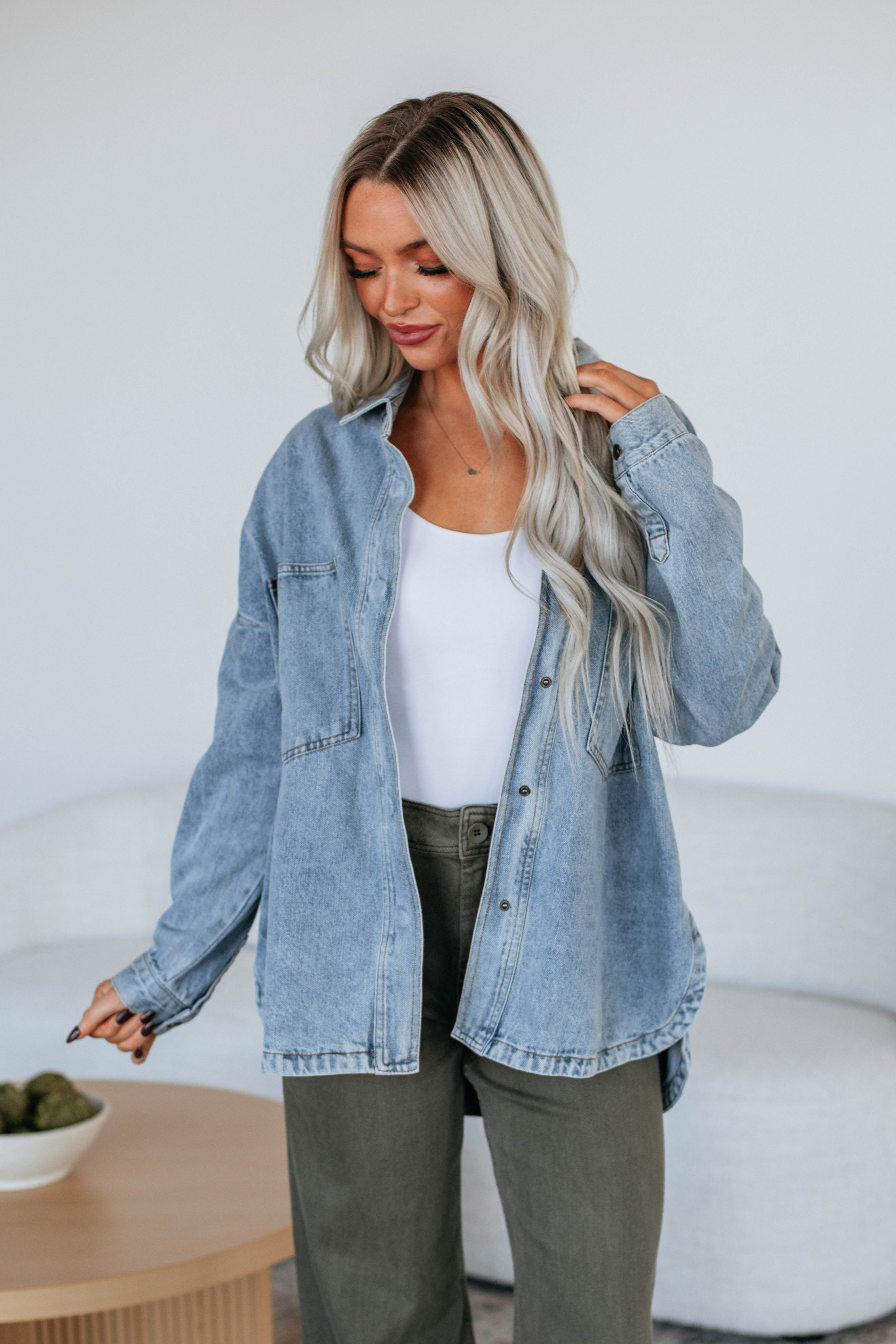 Callahan Light Wash Denim Shacket for Men & Women | Stylish Oversized Jacket for Fall & Winter | Casual Outfit Essential for Layering & Outdoor Activities
