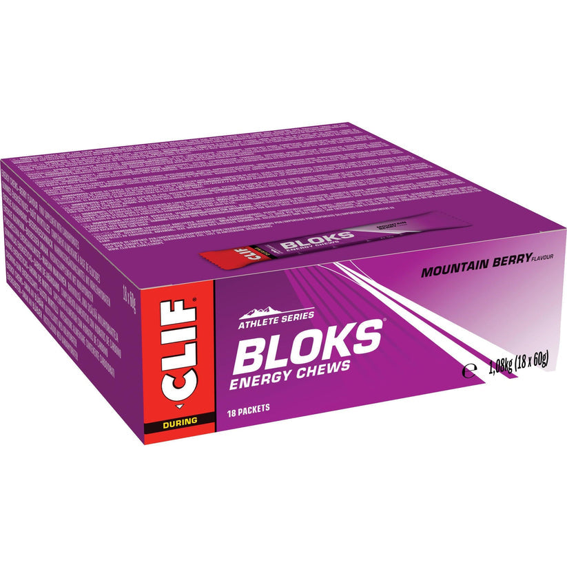 CLIF BLOK Energy Chews - 18 Pack (60g Each) | Fuel Your Performance with Natural Energy Boost for Runners, Cyclists & Athletes | Perfect for Workouts, Hiking & Endurance Sports
