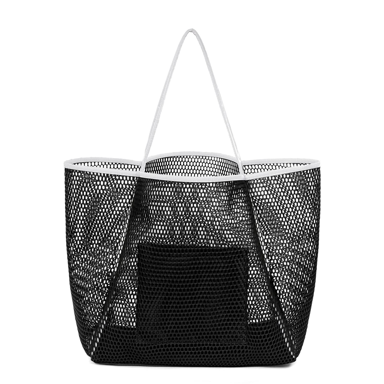 Waterproof Mesh Beach Tote Bag for Women - Large Lightweight Sandproof Shoulder Bag for Swimming, Pool, Travel & Vacation - Perfect for Summer Beach Trips, Poolside Lounging and Tropical Getaways