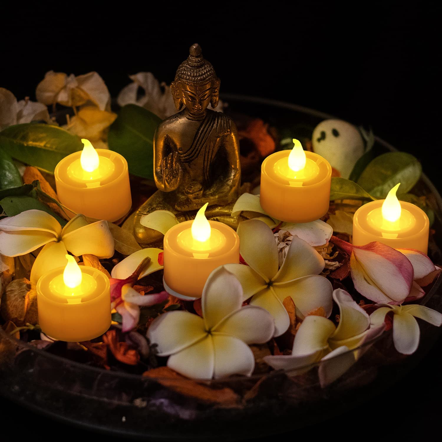 FURORA LIGHTING Ivory White LED Tealight Candles - Pack of 20 Flameless Flickering Battery Operated Candles for Home Decor, Wedding, Party & Holiday - 1.5