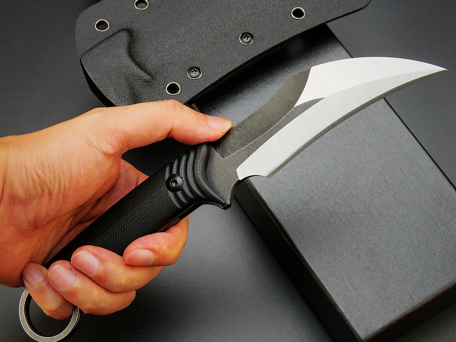 Eafengrow EF99 Fixed Blade Knife - D2 Steel Blade with G10 Handle - Full Tang EDC Survival Knife for Outdoor Activities, Camping, Hiking & Bushcraft - Perfect for Cutting, Carving & Wilderness Tasks