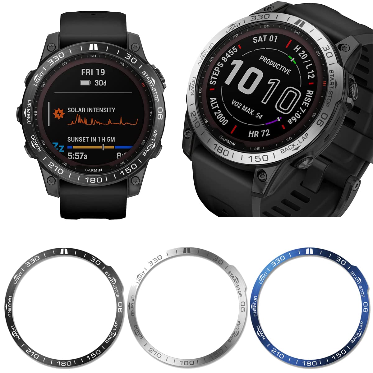 Stainless Steel Bezel Ring Cover for Garmin Fenix 7 - Anti-Scratch Metal Frame Protector, Compatible with Fenix 7 Smartwatch | Perfect for Outdoor Sports, Hiking, and Daily Wear Protection