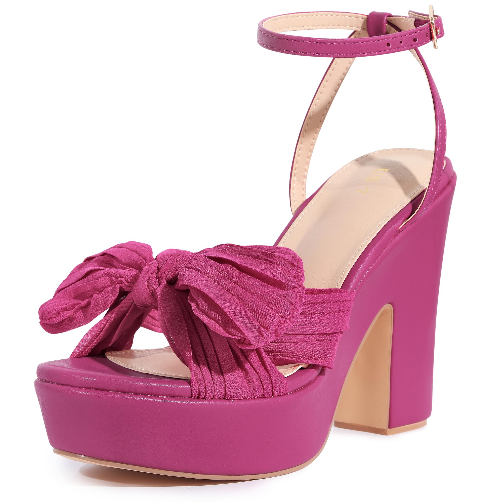 Allegra K Women's Platform Bow Heel Sandals - Chunky High Heel Slingback Shoes for Women | Perfect for Weddings, Parties & Evening Events