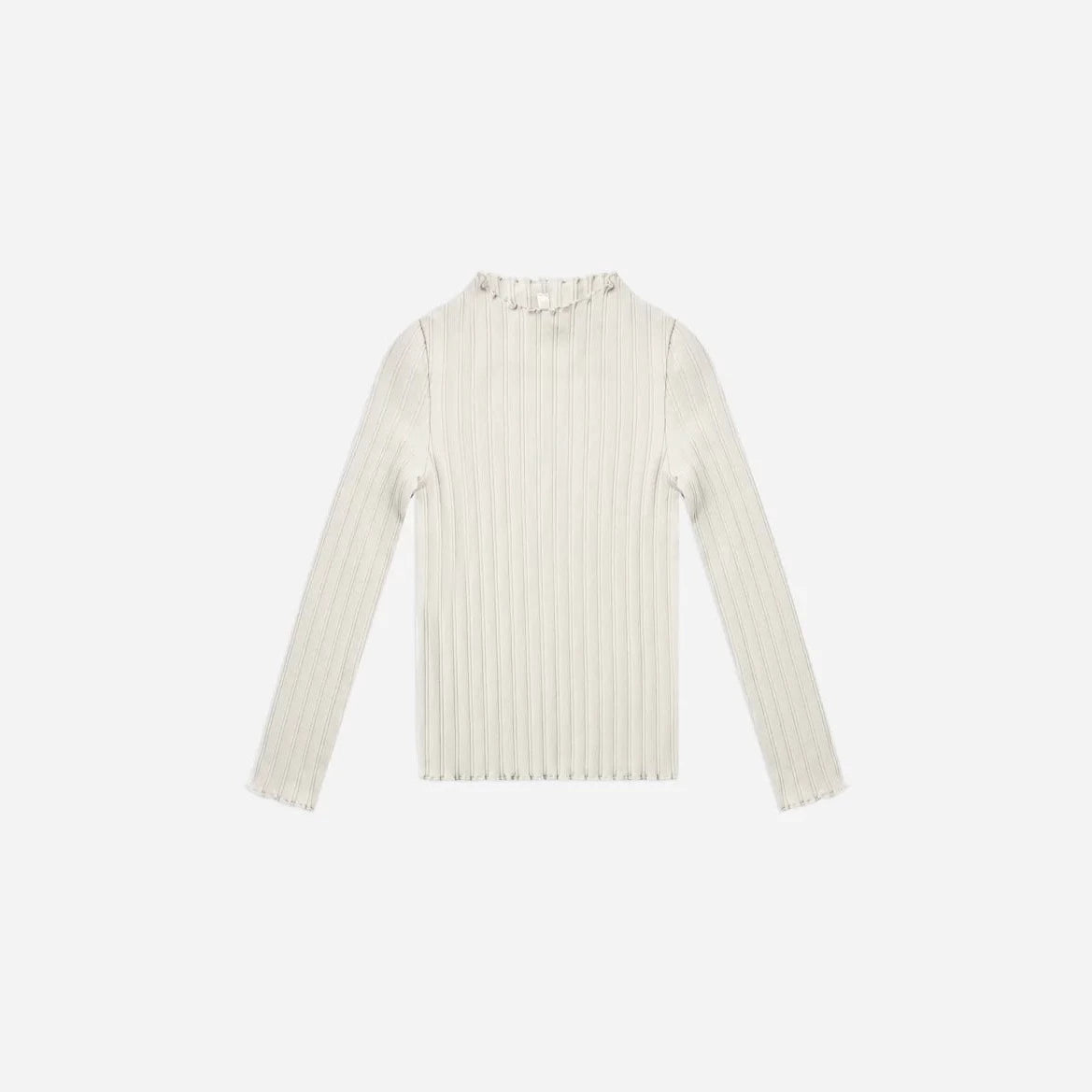 Rylee + Cru Ivory Long Sleeve Ribbed Baby Tee for Girls - Soft Cotton Comfort Outfit (Size 12-18 Months) | Perfect for Playdates, Family Photos & Everyday Wear