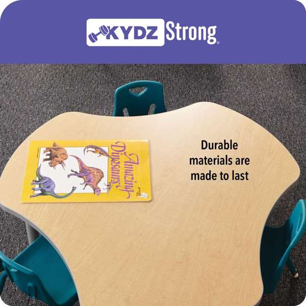 Berries® Kids Activity Table 30x60 Inches - Adjustable Height Maple & Black Finish - Perfect for Playrooms, Classrooms, and Daycare Centers