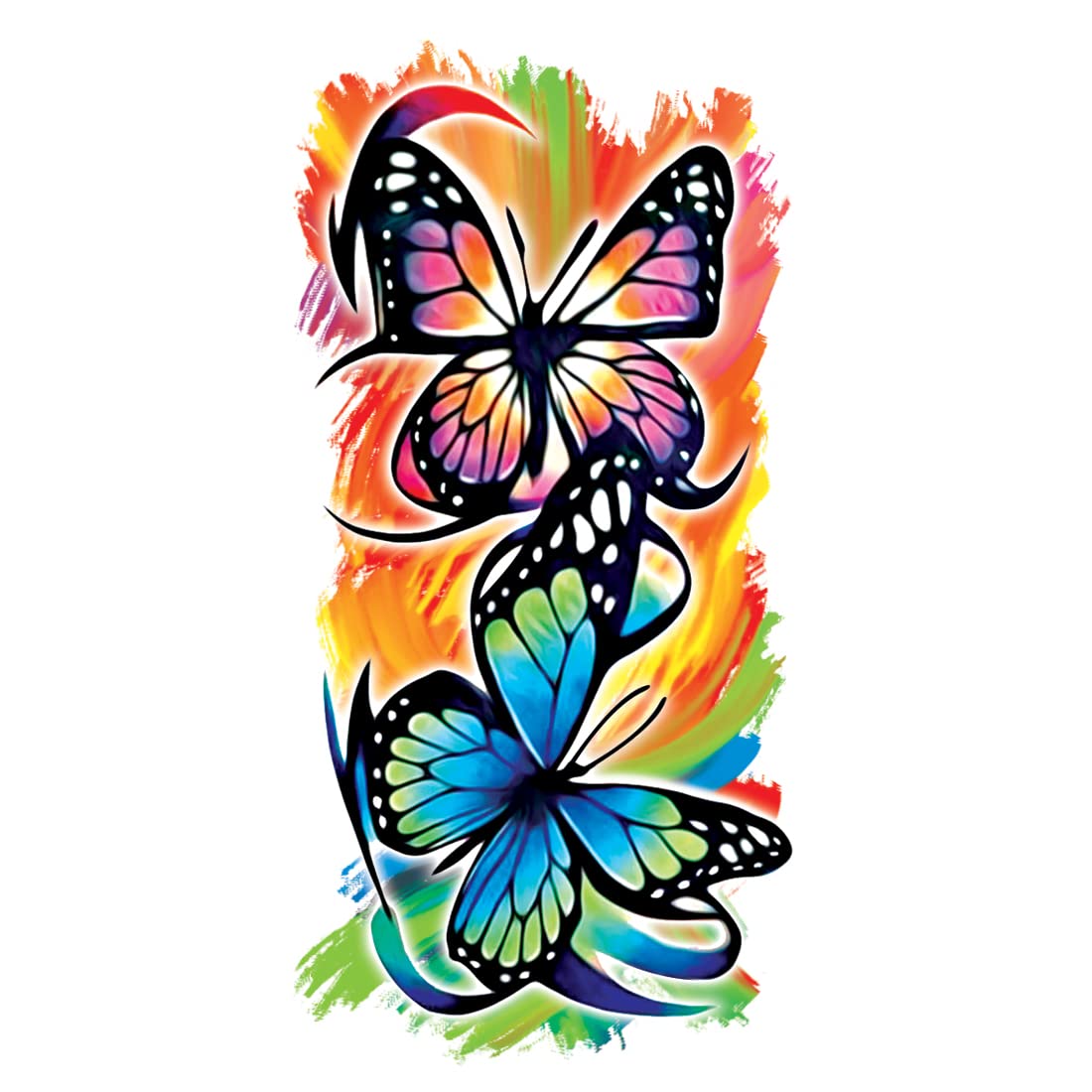 Beautiful Butterfly Waterproof Temporary Tattoos - Long Lasting Fake Body Art for Women & Kids - Perfect for Parties, Festivals, and Summer Beach Days