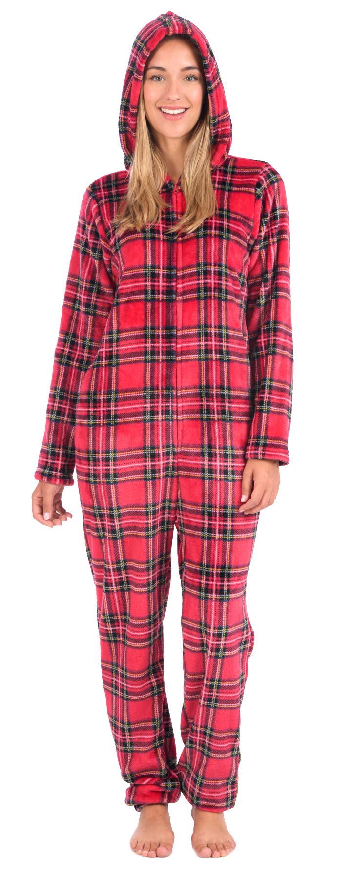 Body Candy Women's Plush Animal Hood Onesie Pajamas - Soft Fleece Adult Costume for Halloween, Christmas & Cozy Loungewear