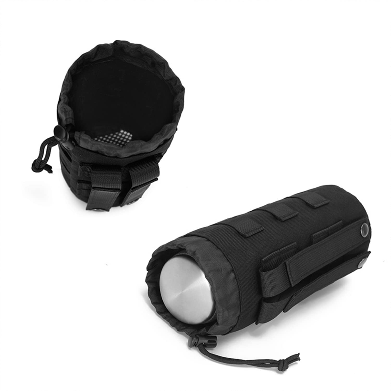 LFWATAXY Tactical Water Bottle Pouch - Durable Nylon Webbing Cup Holder for Backpack Attachment - Multipurpose Outdoor Gear for Hiking, Camping & Military Use