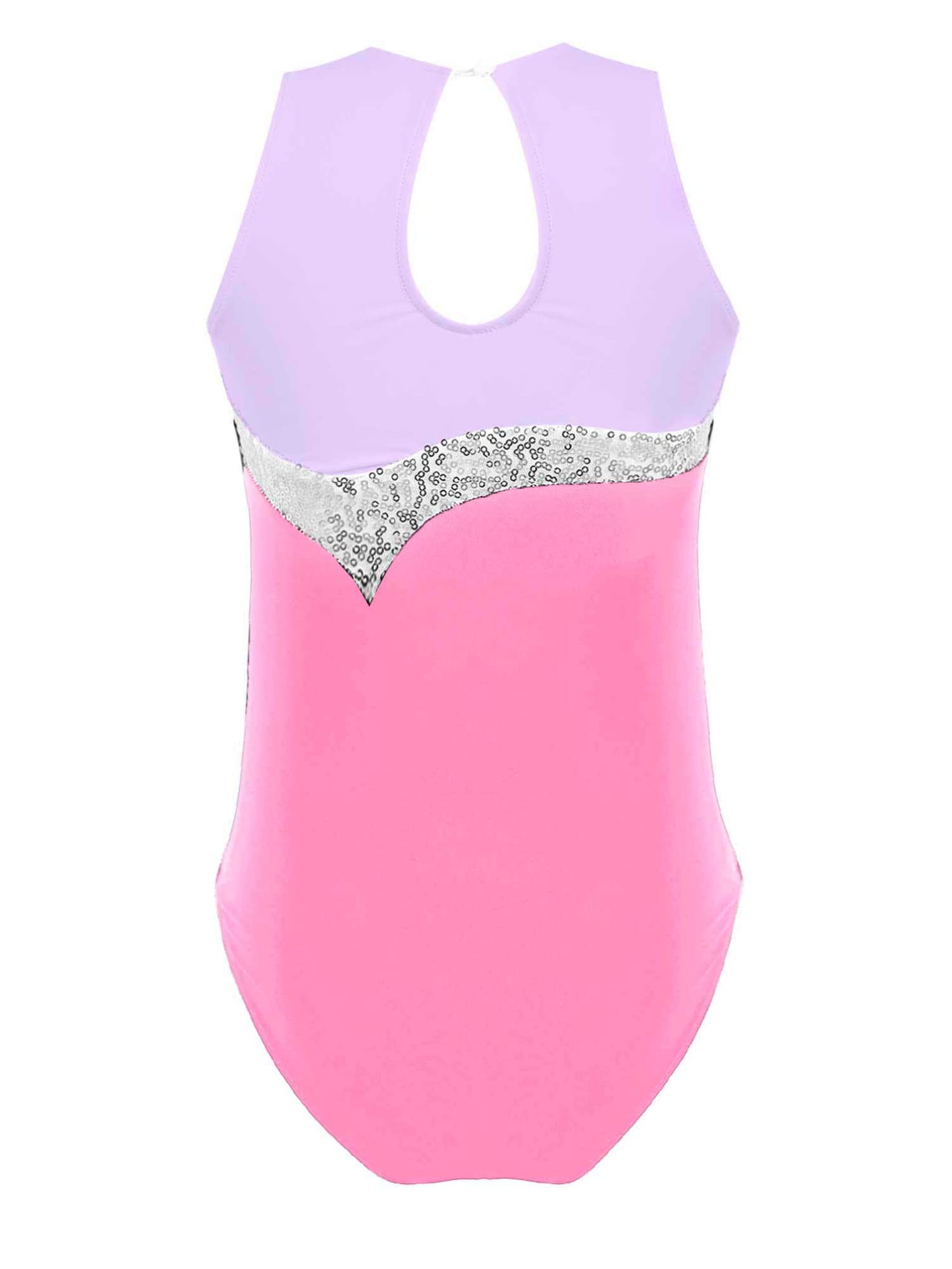 Girls Sleeveless Gymnastics Leotard - Ballet Dance Outfit with Pattern Print - Athletic One-Piece Bodysuit for Gymnastics, Ballet & Dance Performance - Perfect for Recitals, Competitions & Practice