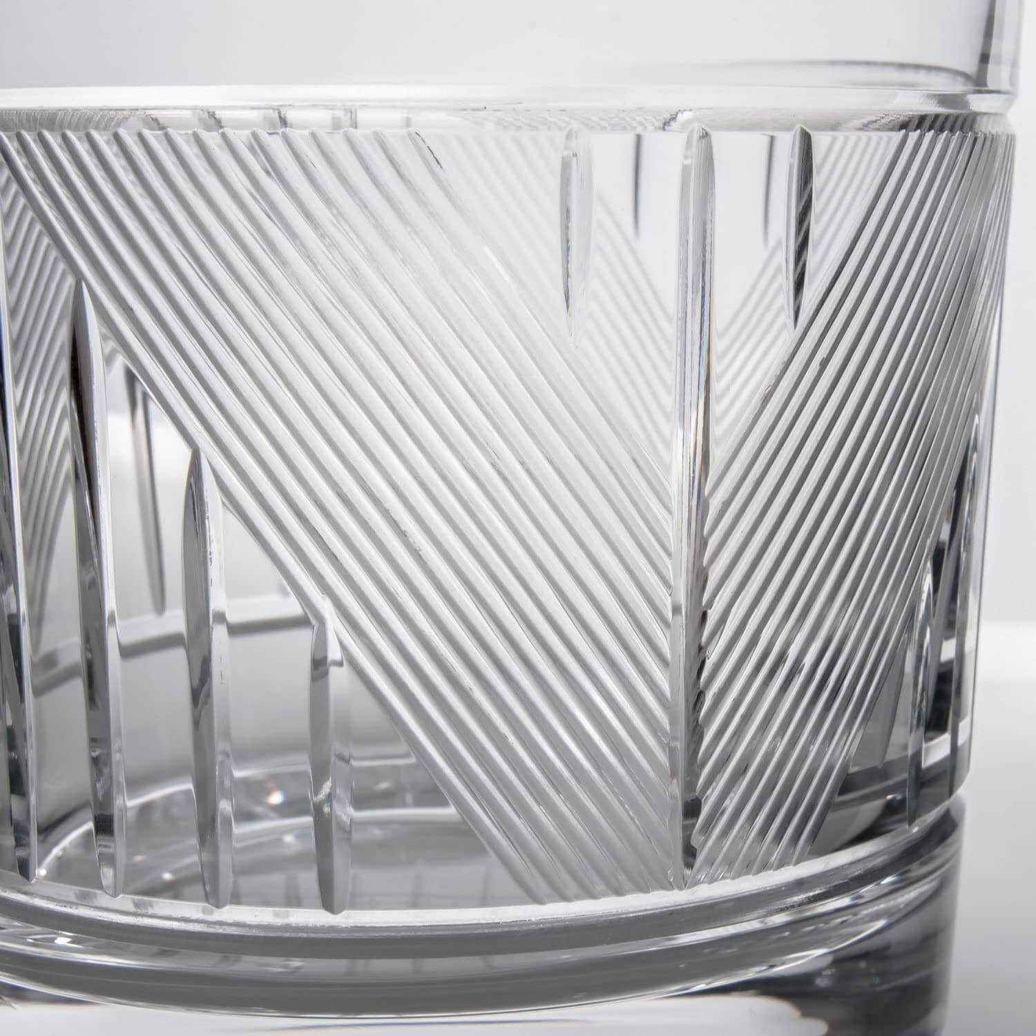 Premium Rolf Glass Bleecker Street Whiskey Tumbler Set - 11oz Lead-Free Crystal Clear On The Rocks Glasses - Diamond-Wheel Etched Design (Set of 4) - Perfect for Bourbon, Scotch & Cocktail Entertaining at Home Bar