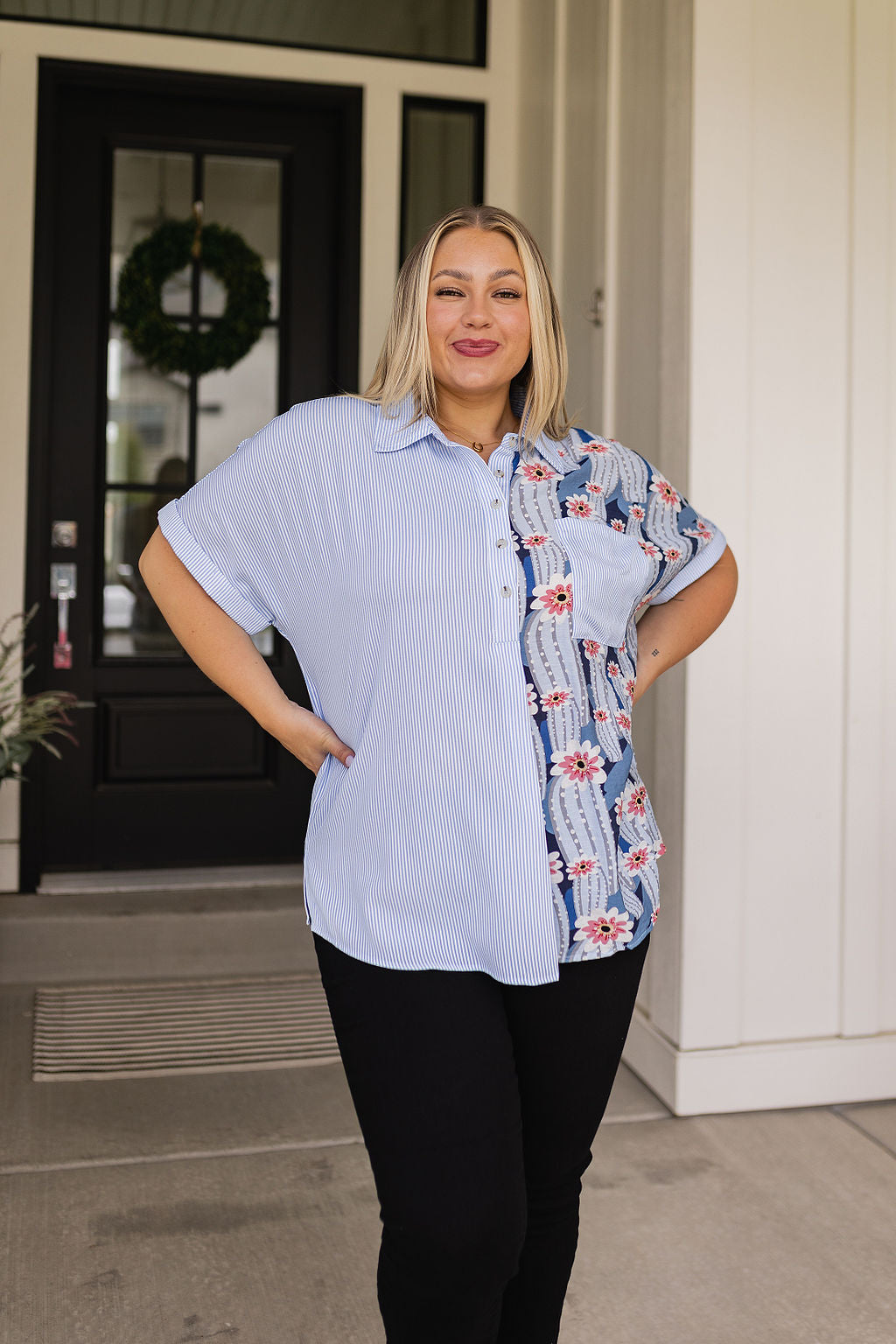 Best of Both Worlds Button Down Top for Women - Stylish & Comfortable Casual Shirt for Work & Everyday Wear | Perfect for Office, Outings & Date Nights