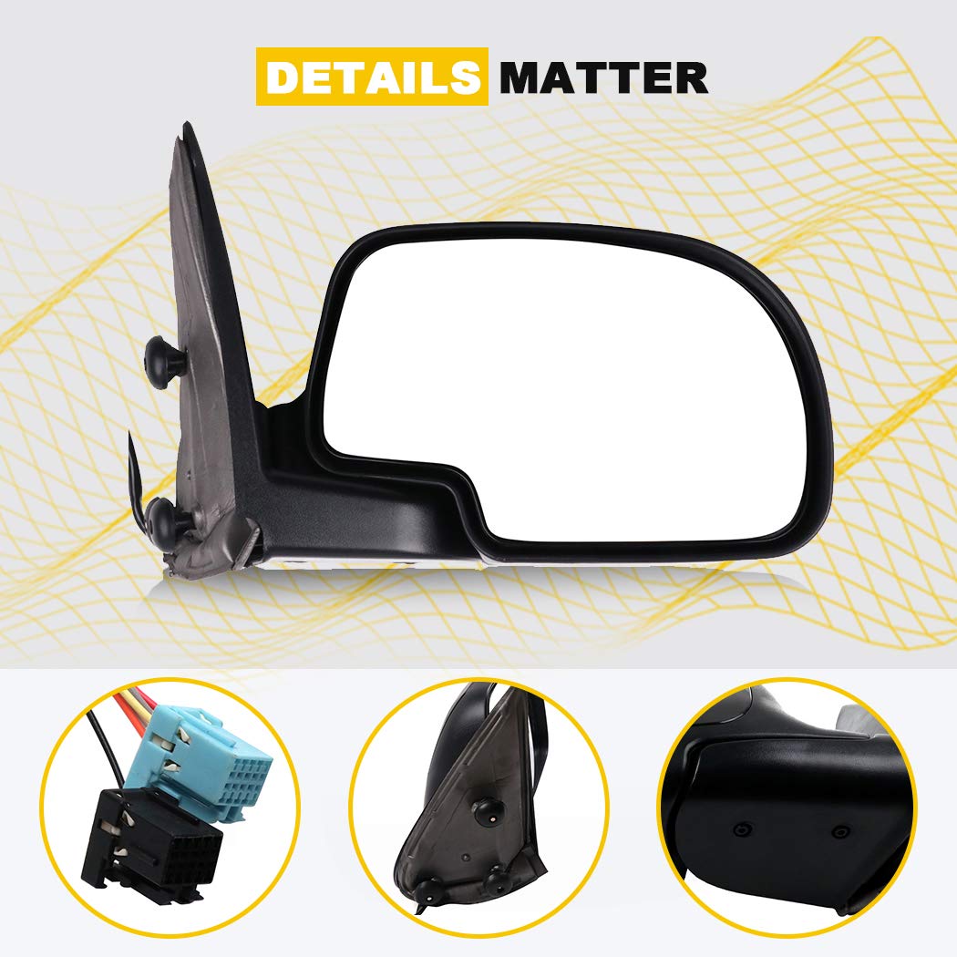 Ineedup Replacement Side View Mirrors for 2003-2007 GMC & Chevy Trucks - Left & Right Manual Folding Power Control Heated Turn Signal Mirrors (Part# 62134G-D67) - Perfect for Winter Driving & Enhanced Safety