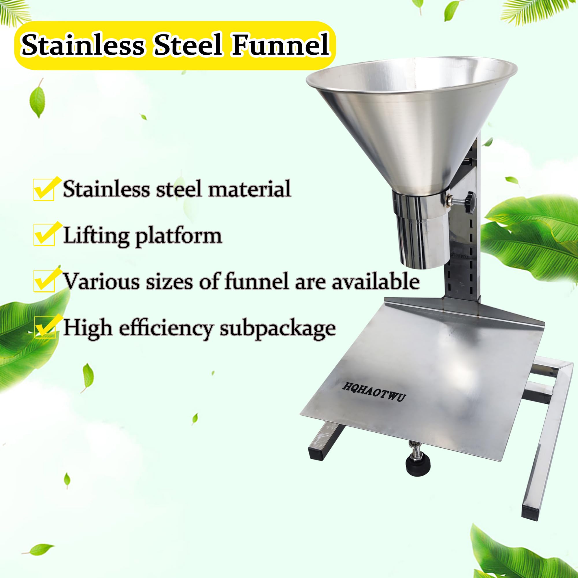 Premium Stainless Steel Funnel with Stand - 2.7