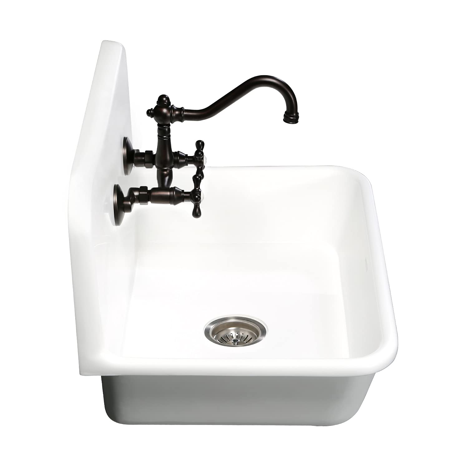 Kingston Brass GKTA302119 Arcticstone Top-Mount Kitchen Sink - Matte White Finish, Durable Composite Material, Perfect for Modern Kitchens & Busy Households