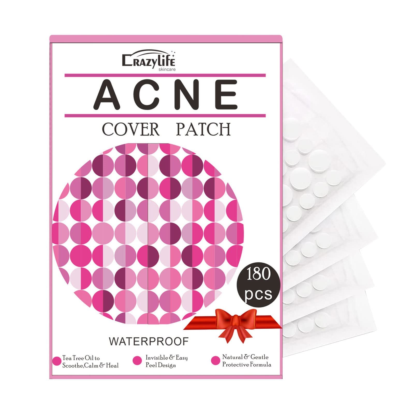 Acne Treatment Facial Stickers - 180PCS Pimple & Nose Patches for Sensitive Skin | Overnight Spot Care