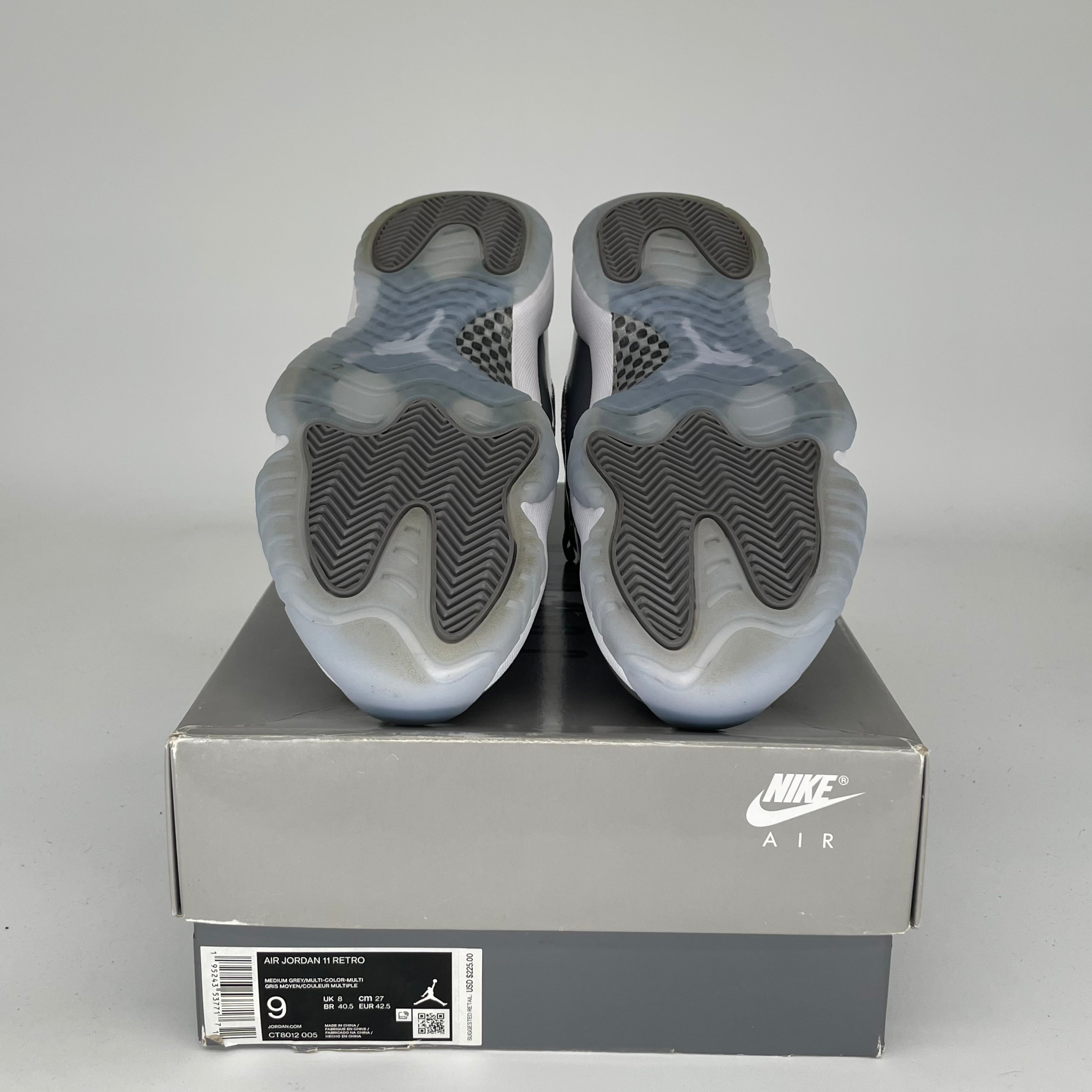AIR JORDAN 11 COOL GREY Men's Basketball Shoes Size 9 - Retro Style, High-Top Sneakers for Casual Wear & Sports (CT8012-005) | Perfect for Street Fashion, Gym Workouts & Basketball Games
