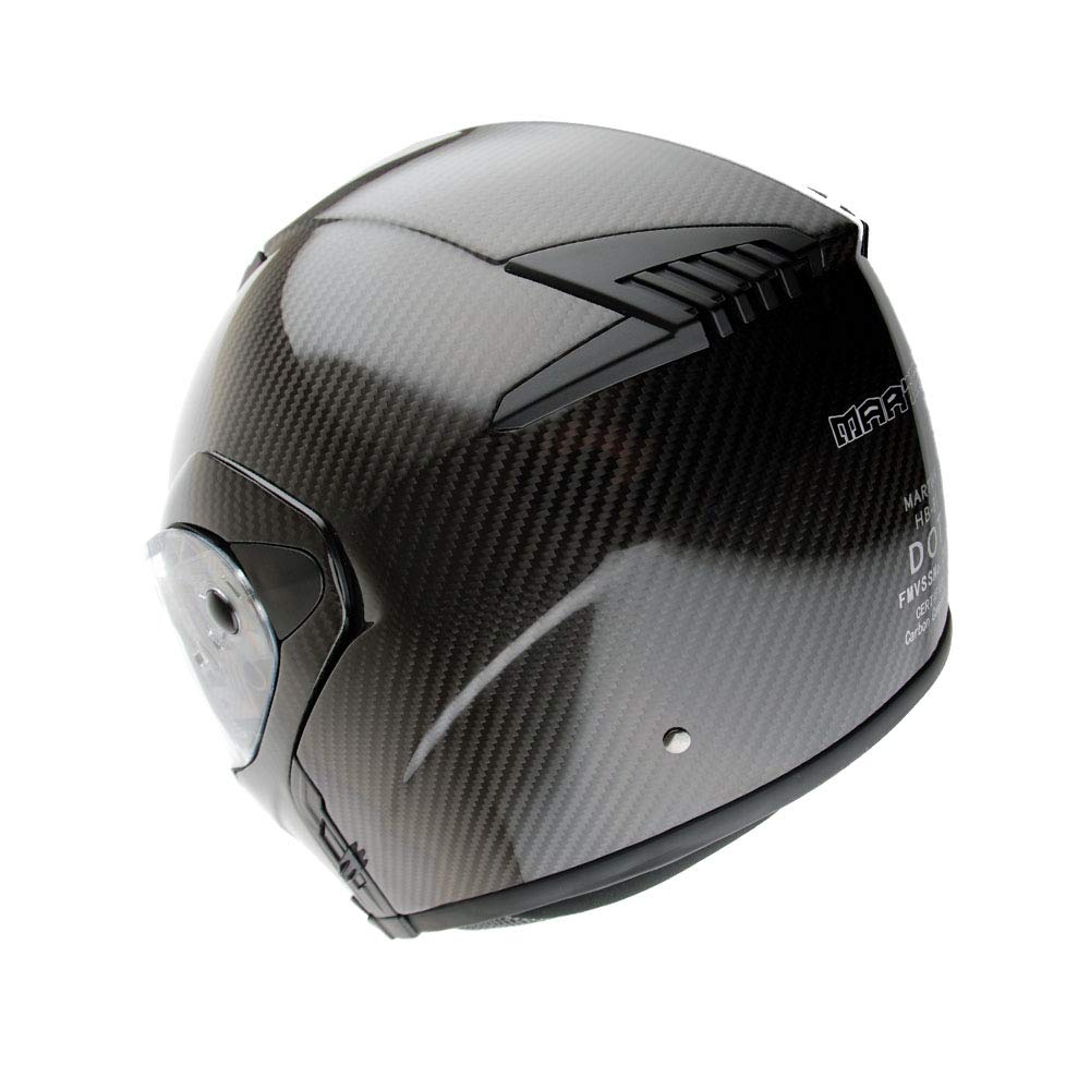 Martian Genuine Carbon Fiber Modular Flip-Up Full Face Motorcycle Helmet with Freedconn Bluetooth Headset - Lightweight & Durable for Street Riding, Touring & Commuting